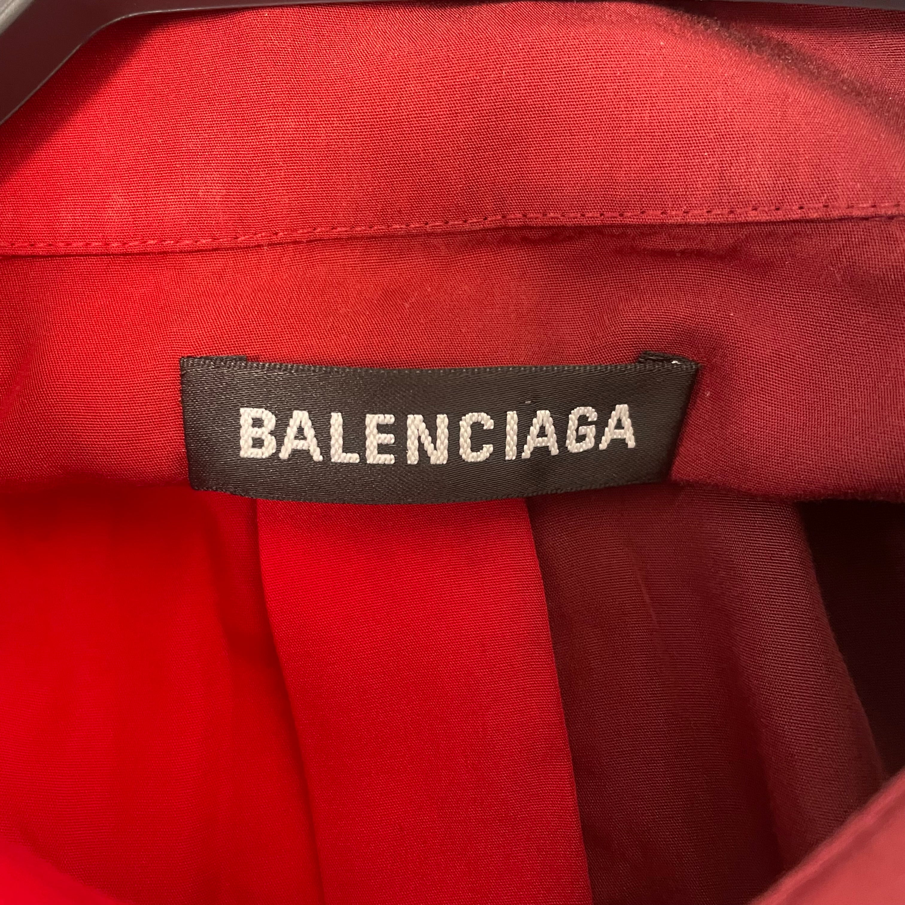 BALENCIAGA/LS Shirt/L/Linen/BLK/Hombre Check/Red/black Gradient view 3