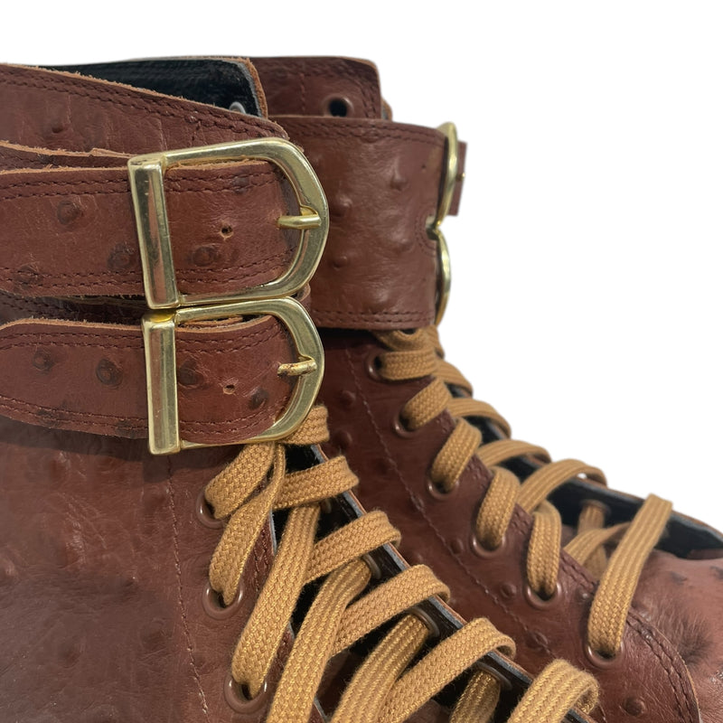 JEREMY SCOTT/adidas/Lace Up Boots/US 7.5/BRW/pointed toe buckle ankle
