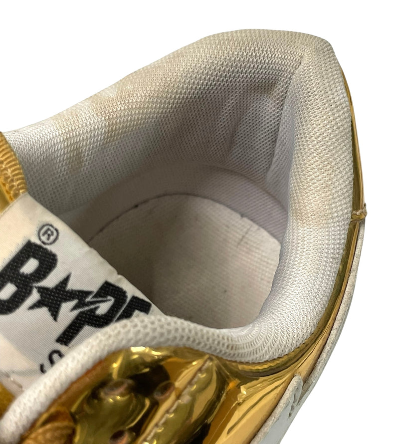 BAPE STA!/Hi-Sneakers/US 10/Leather/GLD/GOLD/WHT