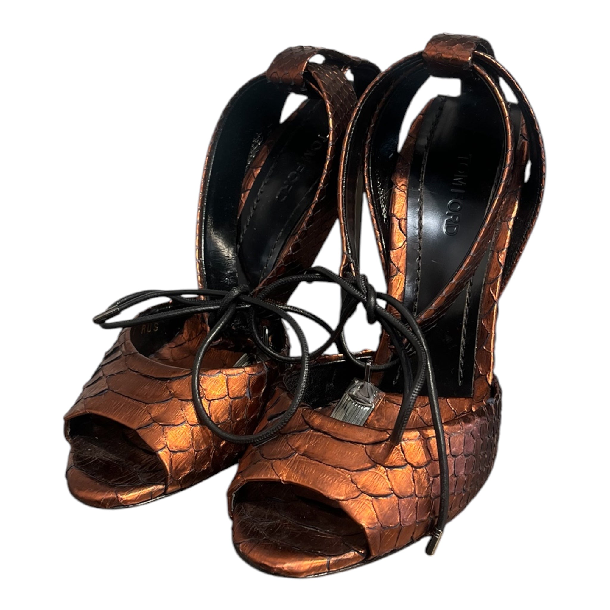 TOM FORD/Heels/US 10/BRW/python style leather view 1