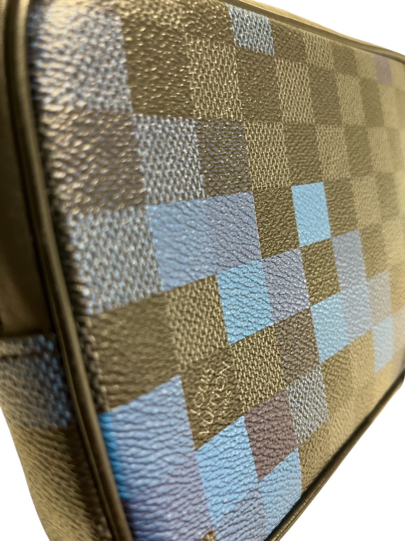 LOUIS VUITTON/Pouch/S/All Over Print/Leather/BLU/2019 Damier Graphite Alpha Pix