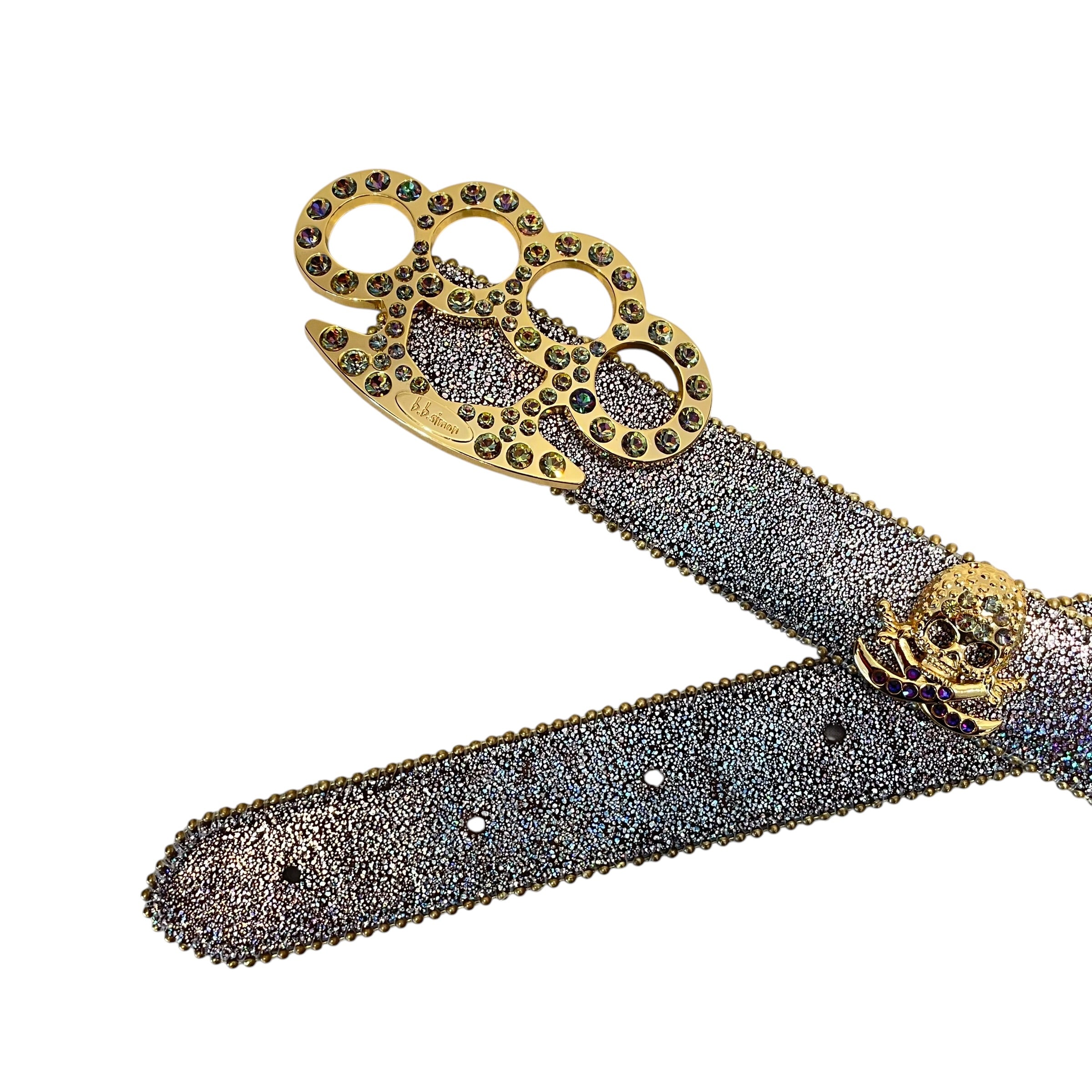 b.b.simon/Belt/Glitter/GLD/M's/knuckle crystal view 2