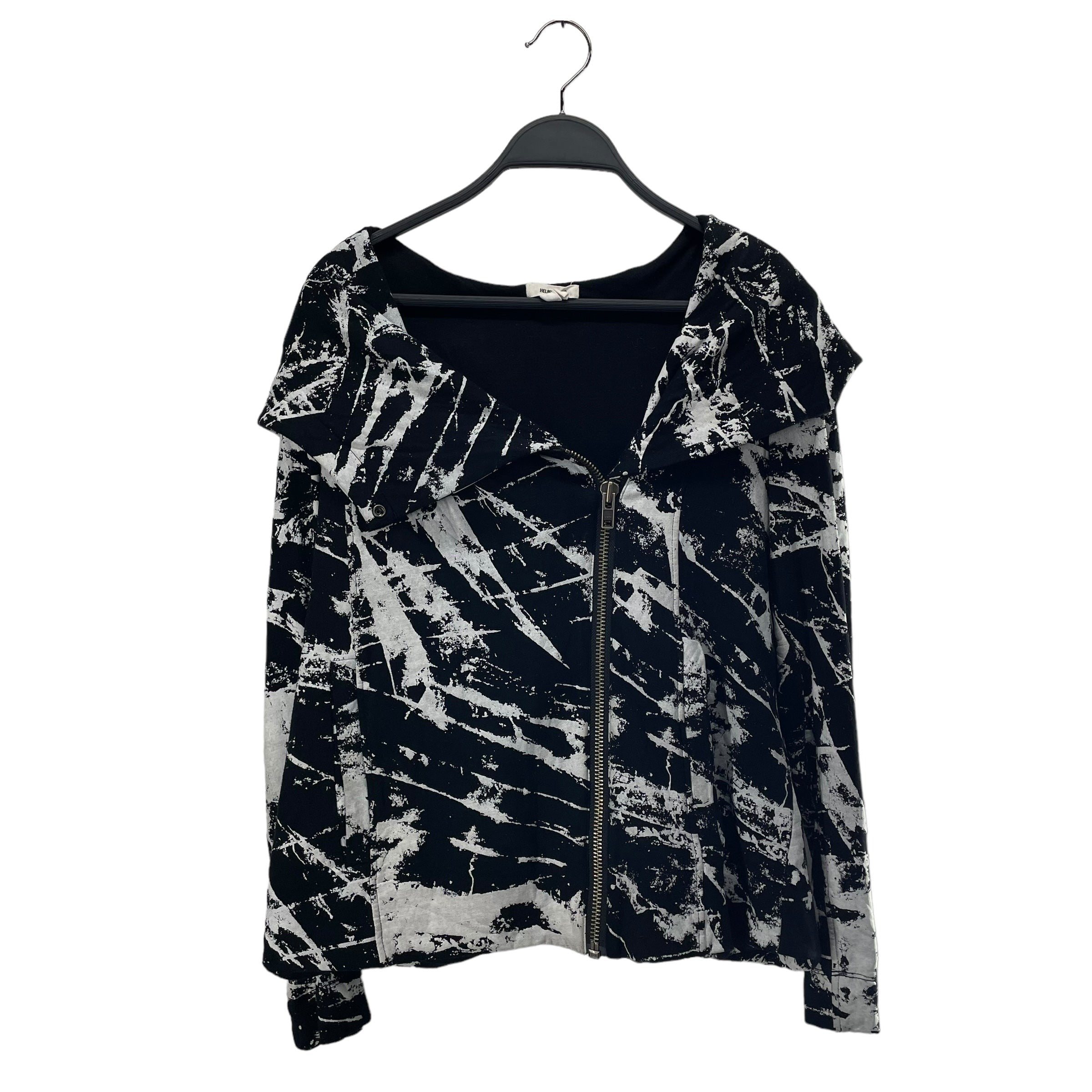 Helmut Lang/Zip Up Hoodie/S/All Over Print/Cotton/BLK/TERA HOODIE view 1