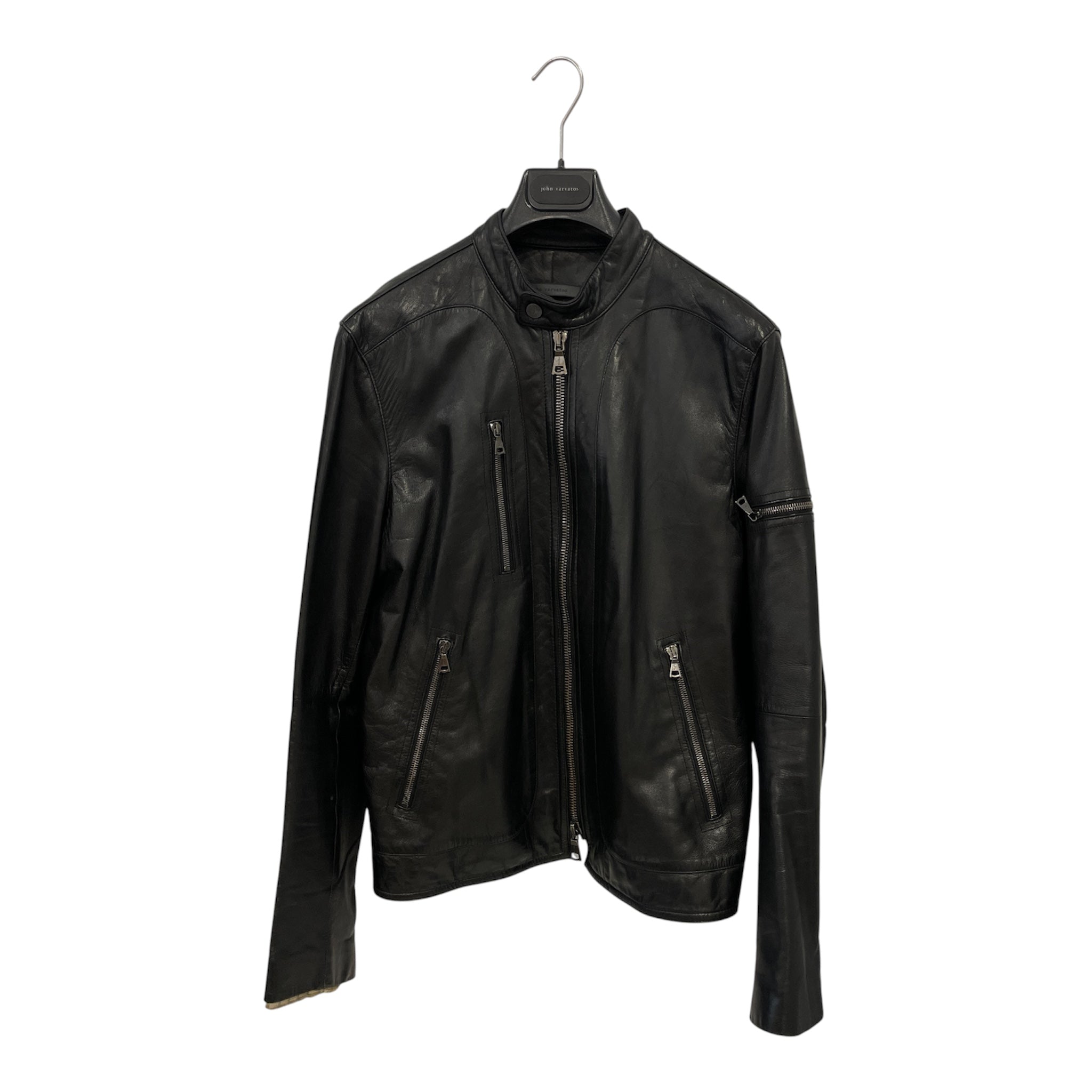 john varvatos/Leather Jkt/48/Leather/BLK/LAMBSKIN MOTO view 1