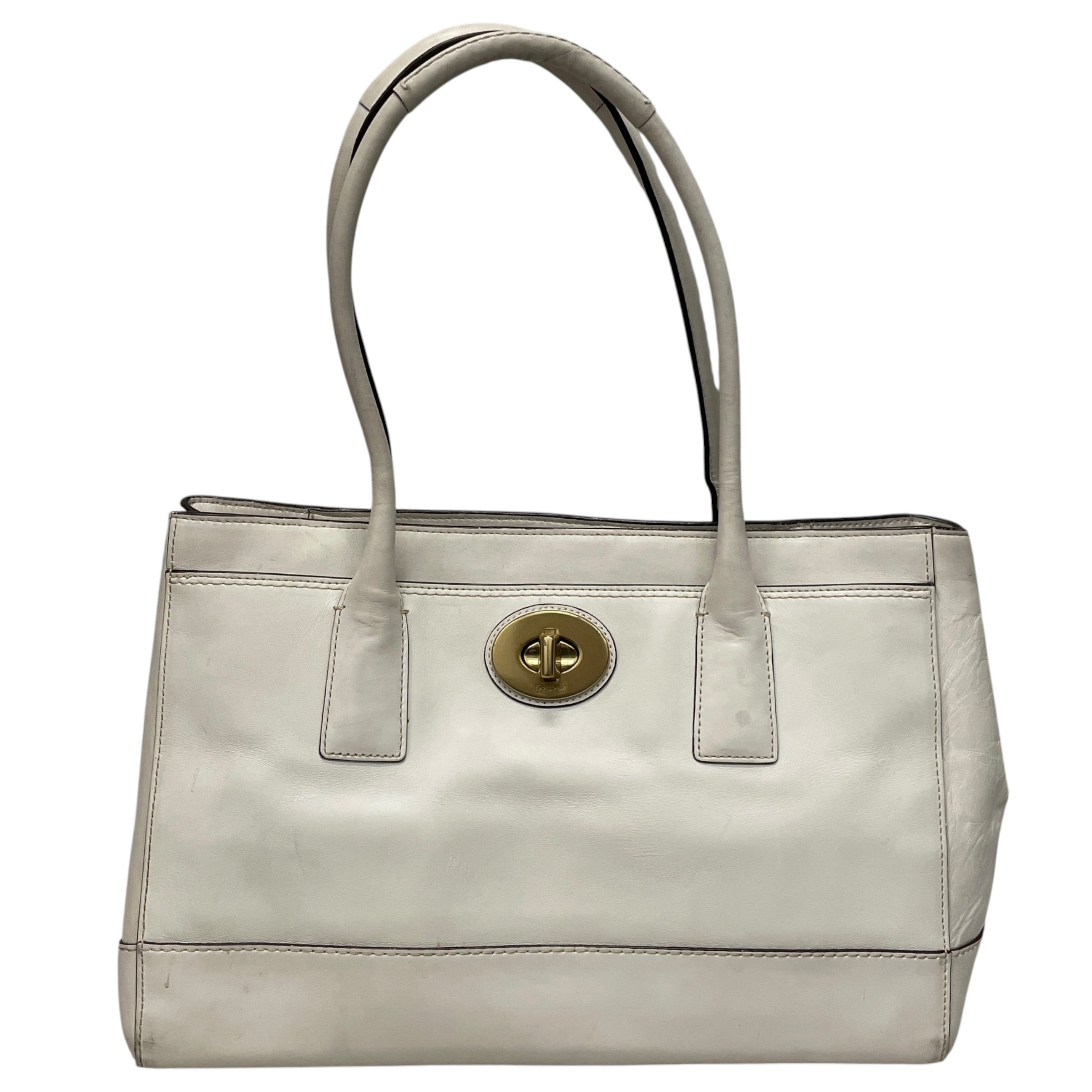 COACH/Tote Bag/Leather/WHT/VINTAGE TURNLOCK MADELINE view 1