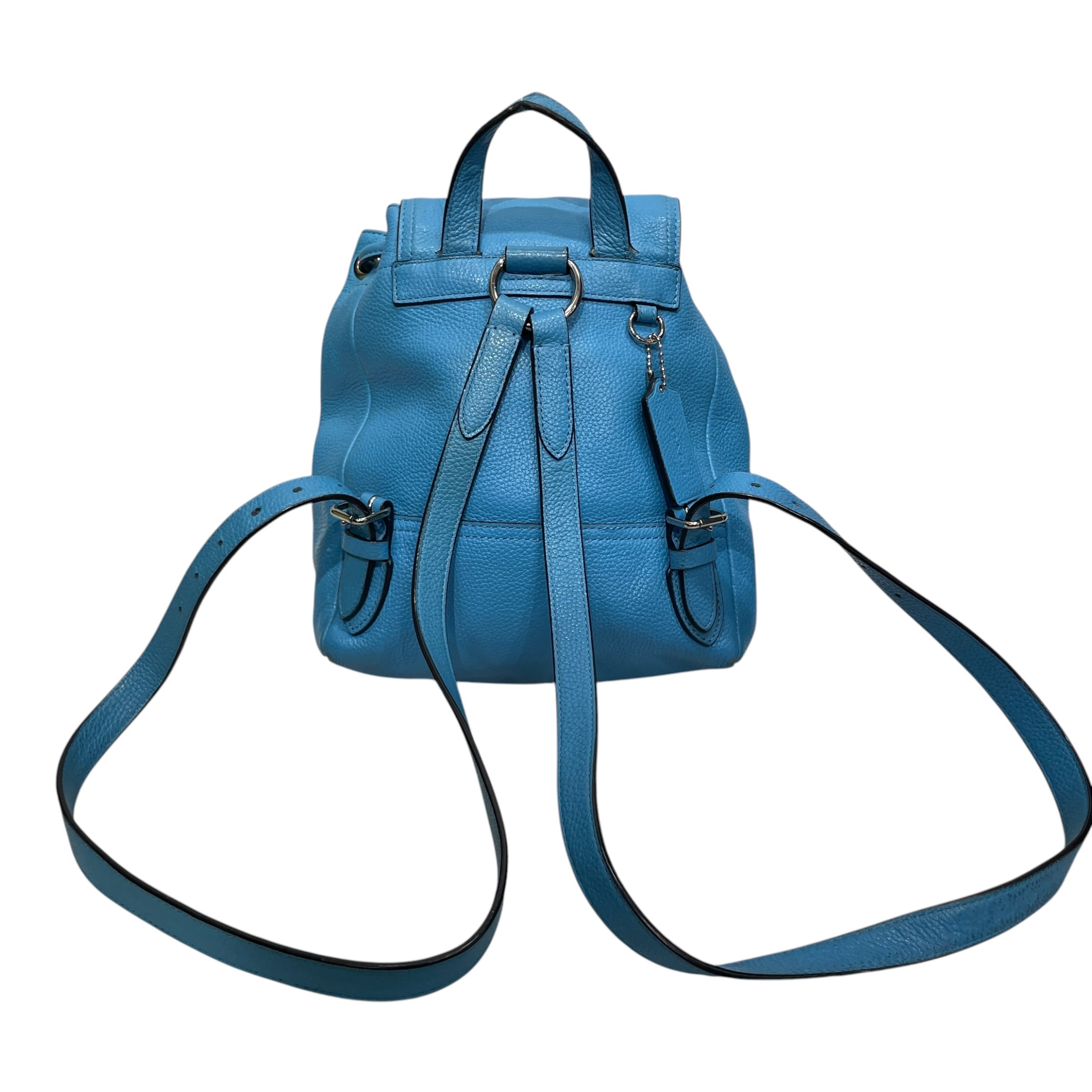 COACH/Backpack/Leather/BLU/TWIST CLASP/ POCKET SIDE STUDS view 2