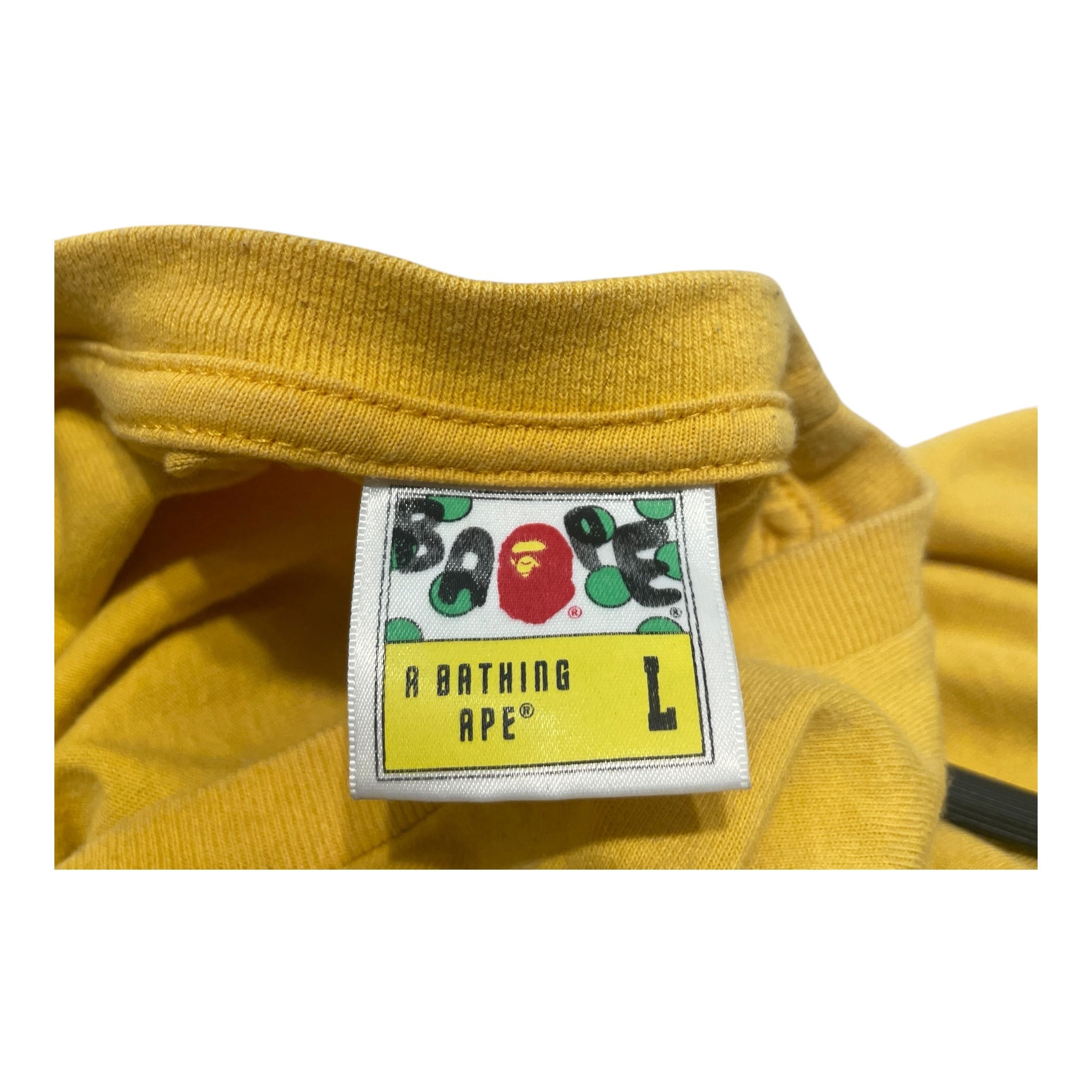 A BATHING APE/LS T-Shirt/L/Cotton/GLD/shark one point view 3
