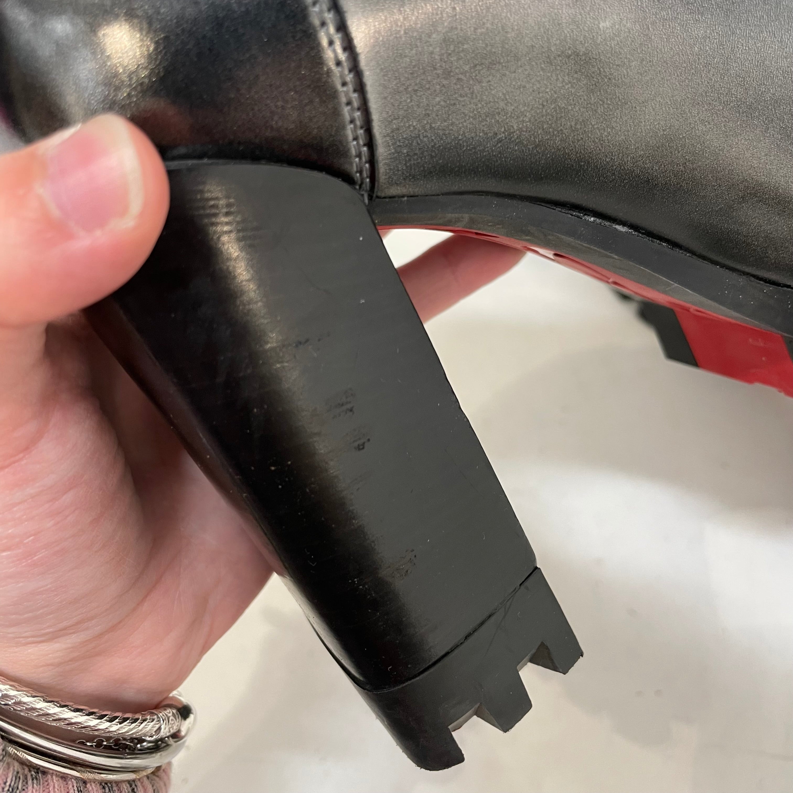 Christian Louboutin/Heels/EU 37/Leather/BLK/Moc Lug Alta 100 view 4