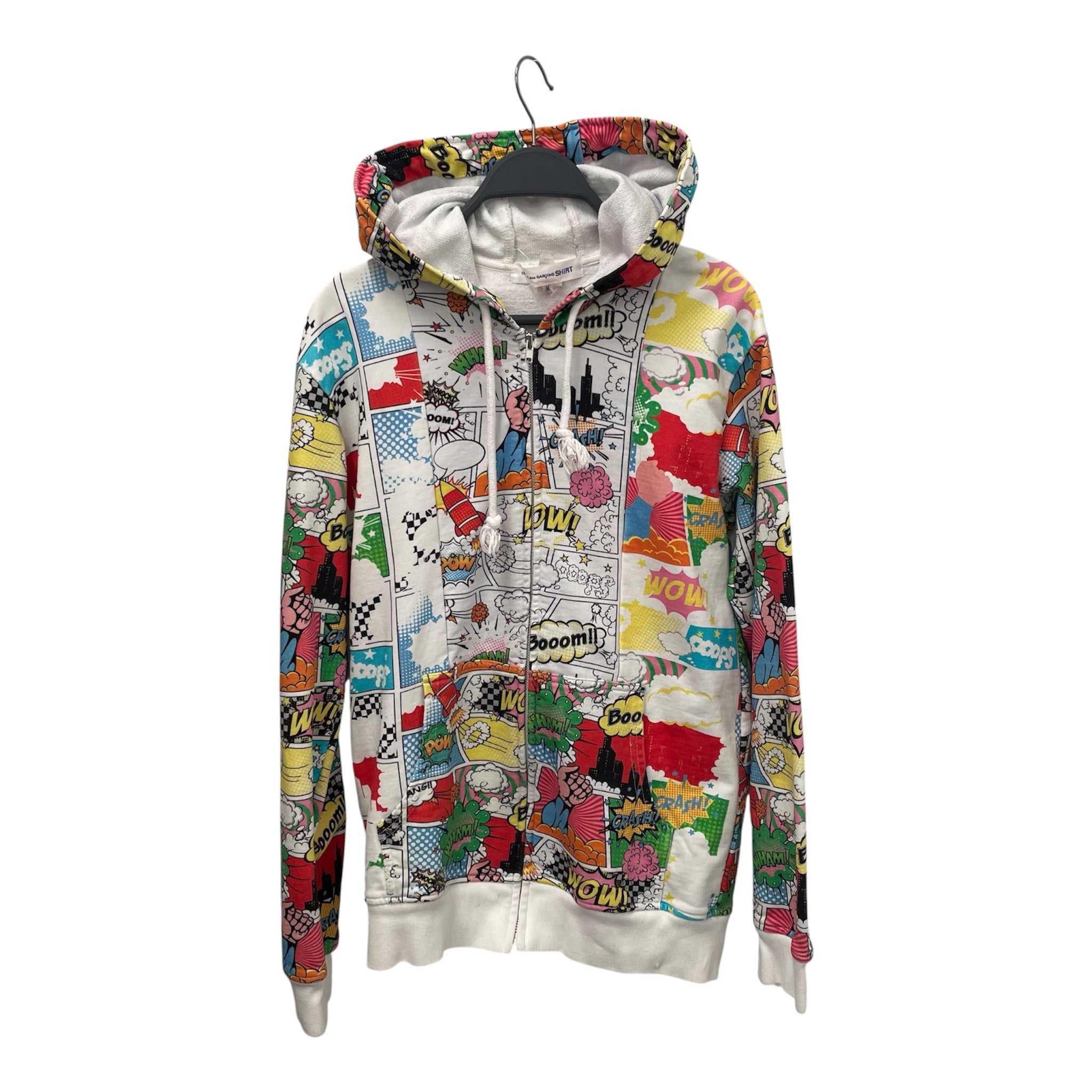 COMME des GARCONS SHIRT/Hoodie/M/Cotton/WHT/comic book zip up view 1