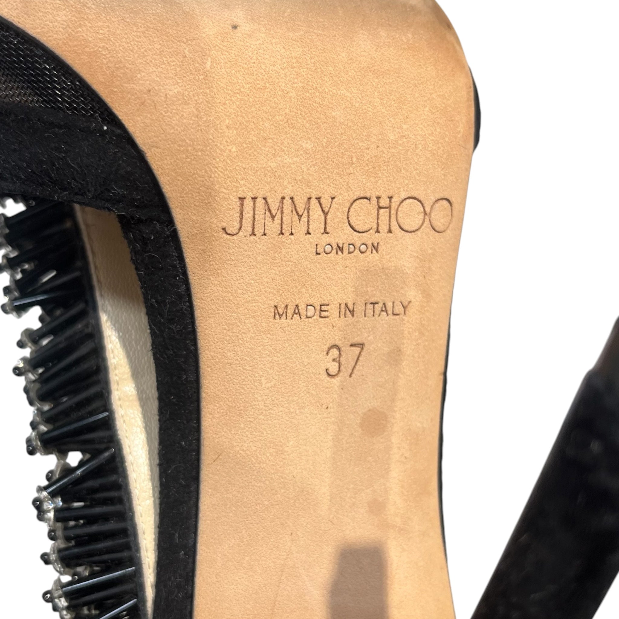 JIMMY CHOO/Heels/EU 37/BLK/BLACK BEADED HEELS view 8