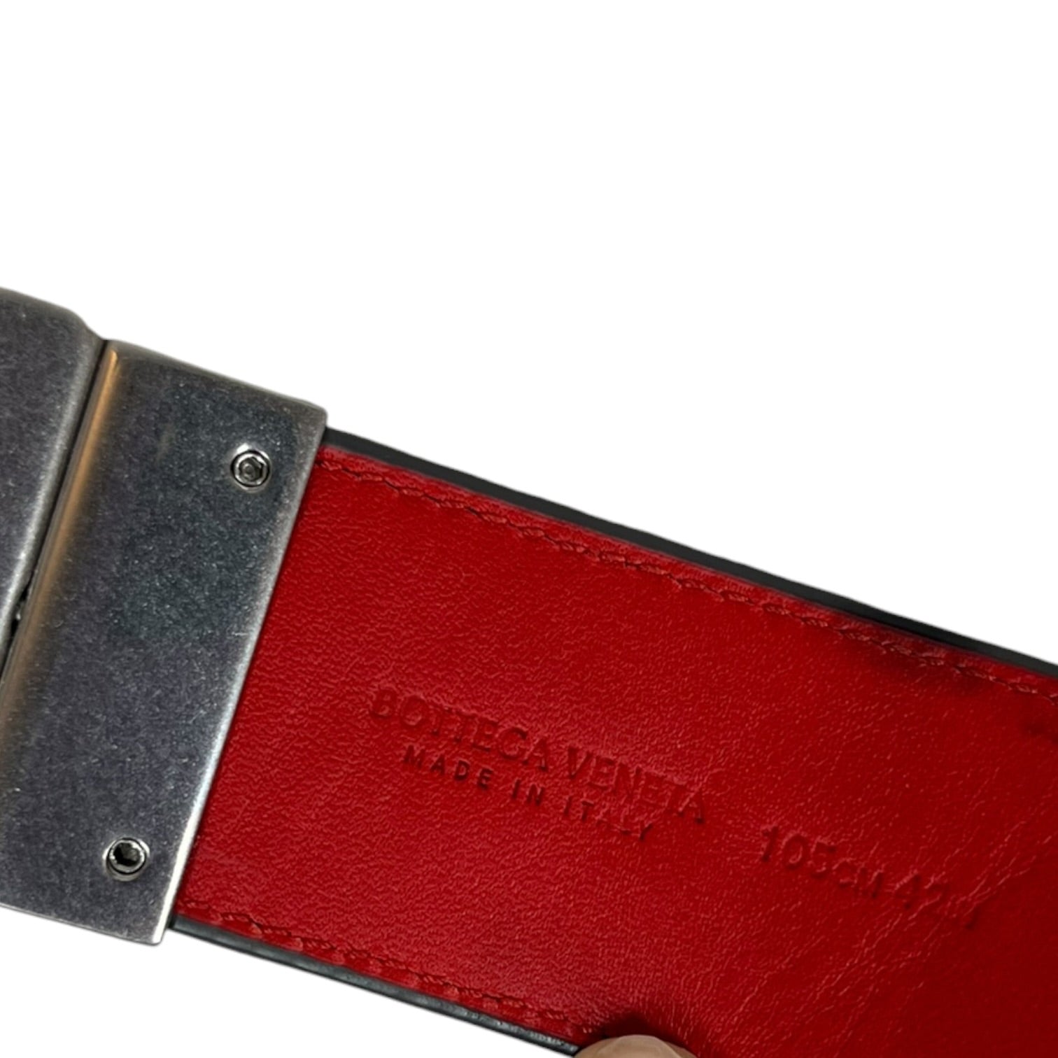 BOTTEGA VENETA/Belt/Leather/GRY/M's/WOVEN LEATHER BELT view 3