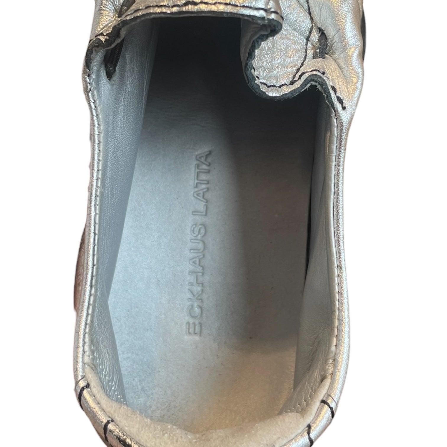 ECKHAUS LATTA/Low-Sneakers/EU 38/Leather/SLV/BLACK STITCH FRONT view 3