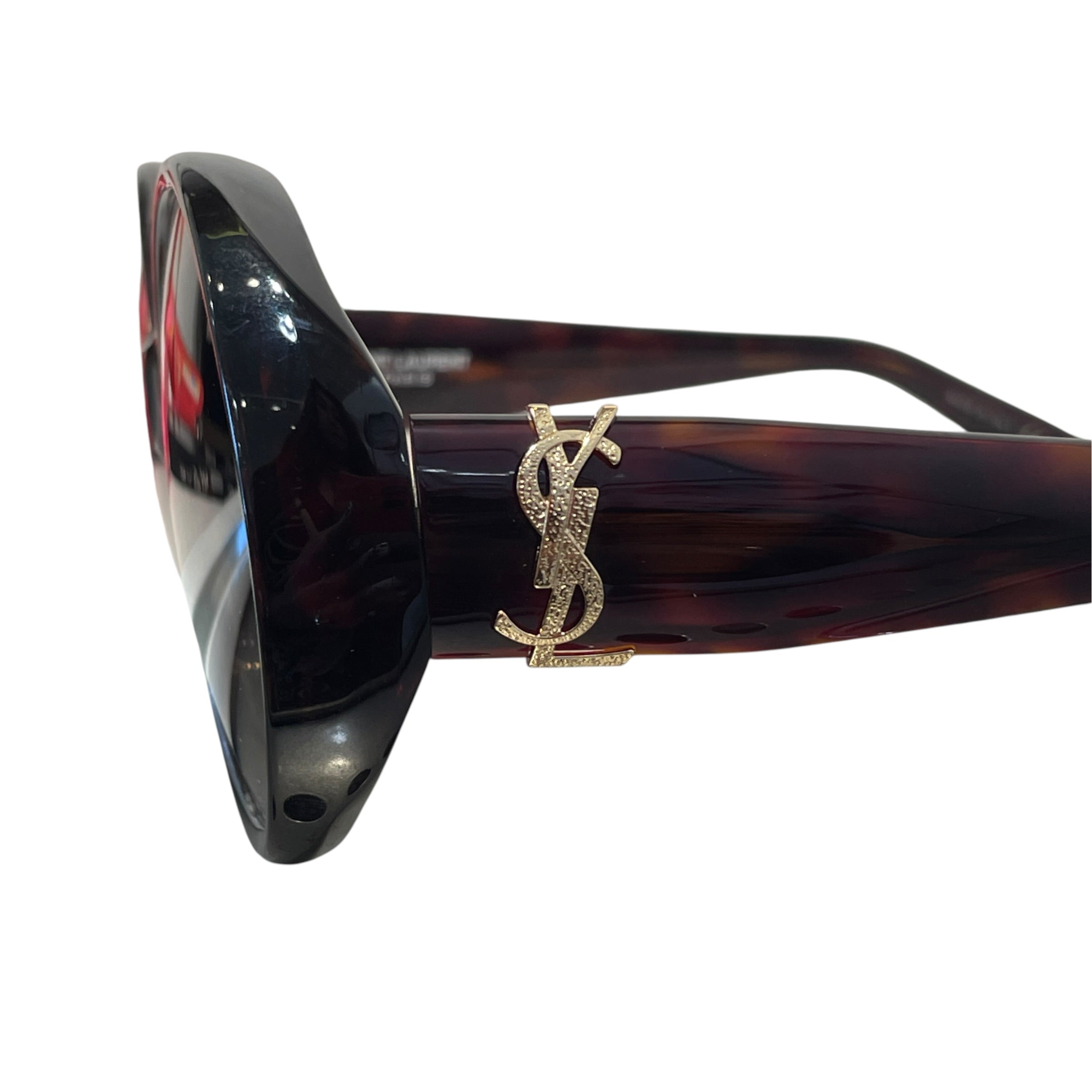 YVES SAINT LAURENT/Sunglasses/Celluloid/BLK/L's/Oversized Round Sunglasses view 4