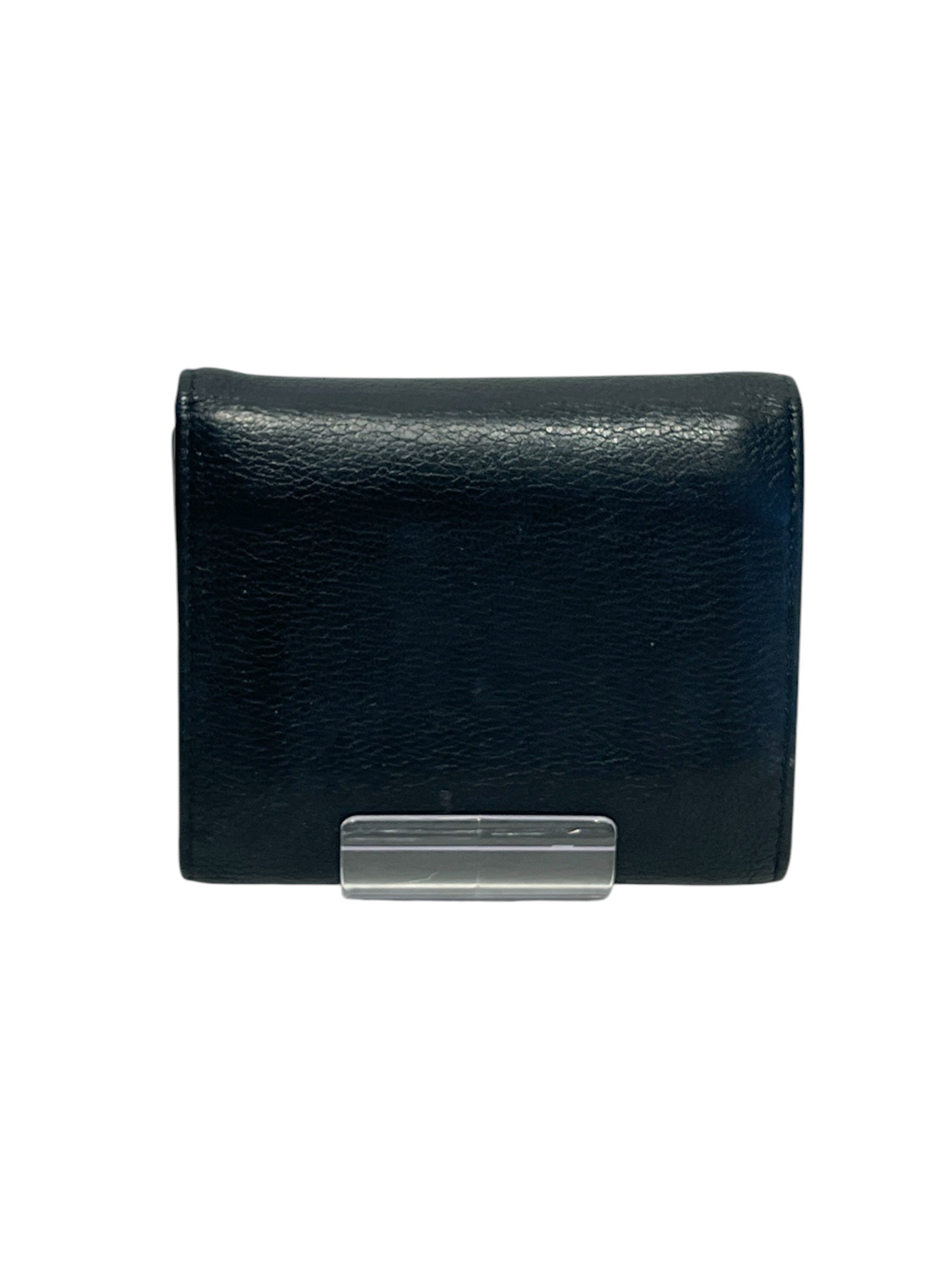PRADA/Trifold Wallet/Leather/BLK/prada leather trifold view 2