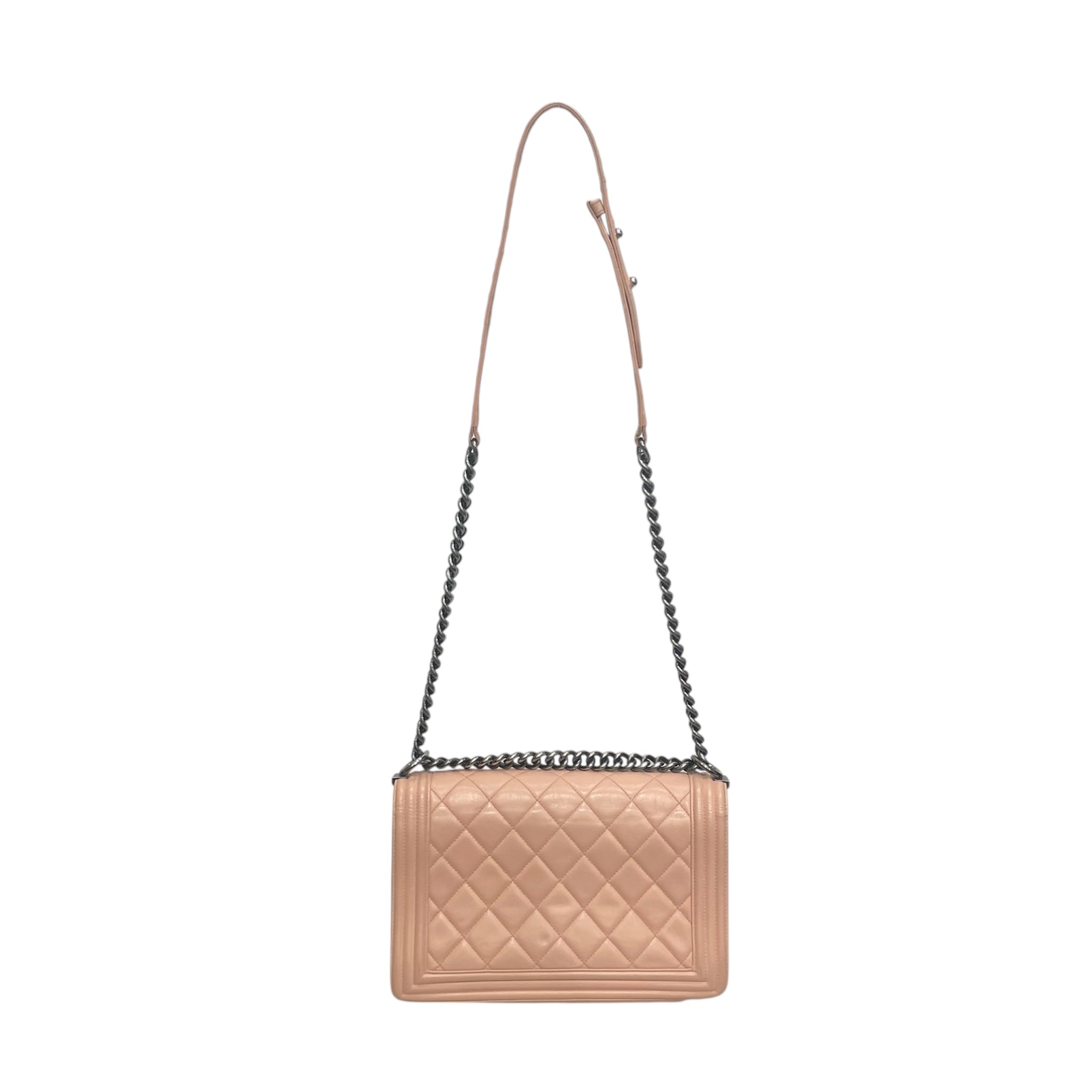 CHANEL/Cross Body Bag/Leather/PNK/19322477 LIGHT PINK BOY BAG view 2