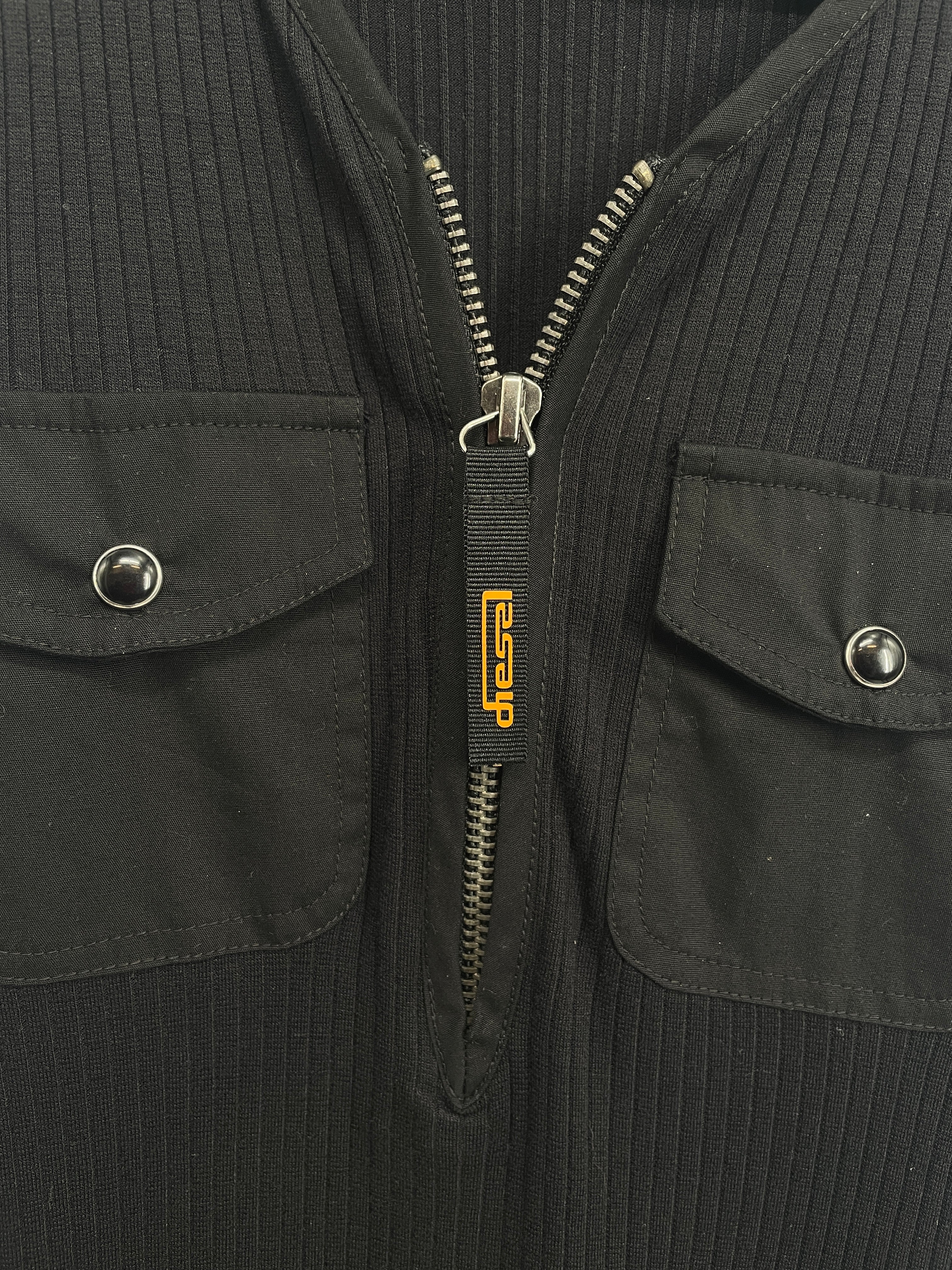 DIESEL/Tank Dress/XS/Cotton/BLK/Midi Length/RIBBED QUARTER ZIP view 2