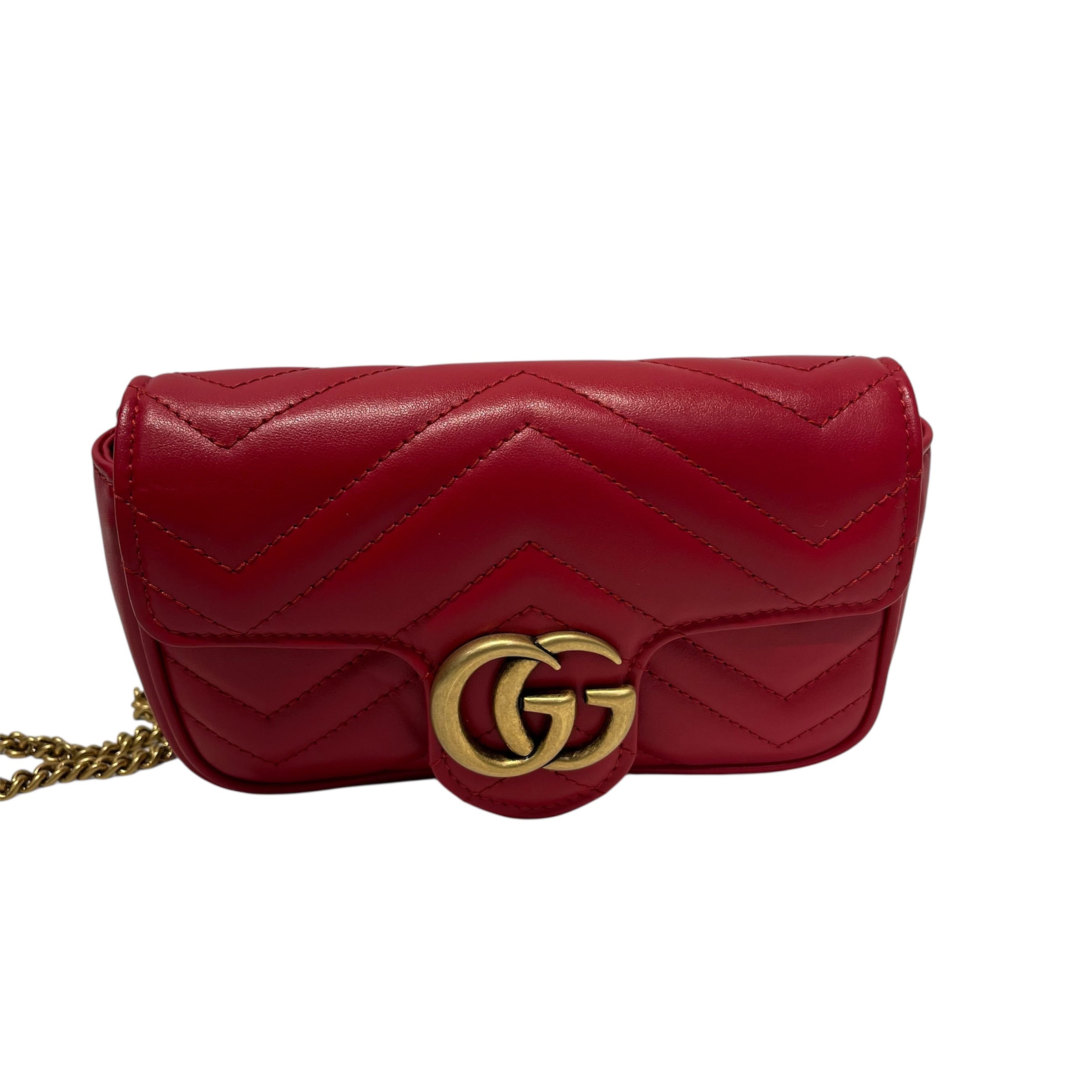 GUCCI/Cross Body Bag/RED/Marmont Super Mini Heart view 1