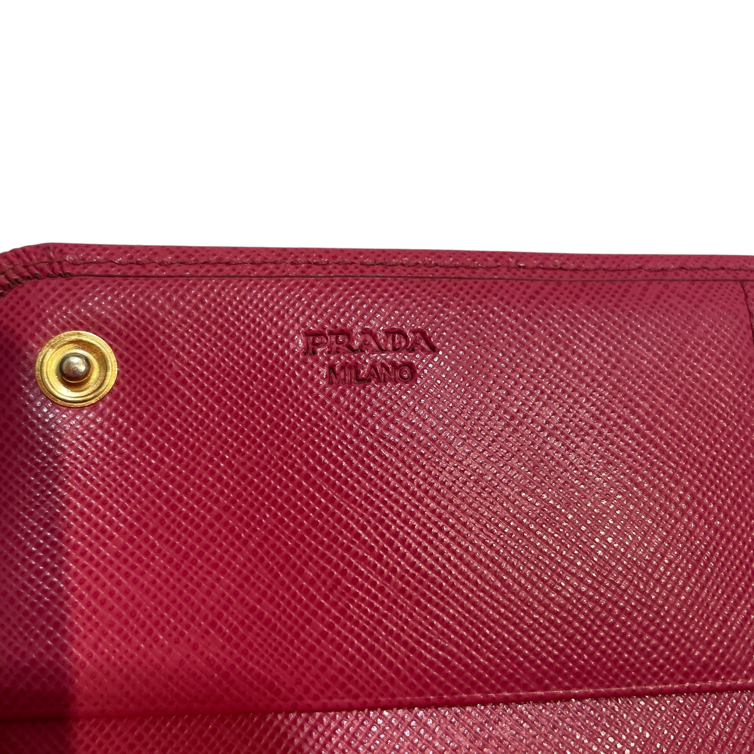 PRADA/Long Wallet/Leather/PNK/Saffiano Bow Wallet view 6