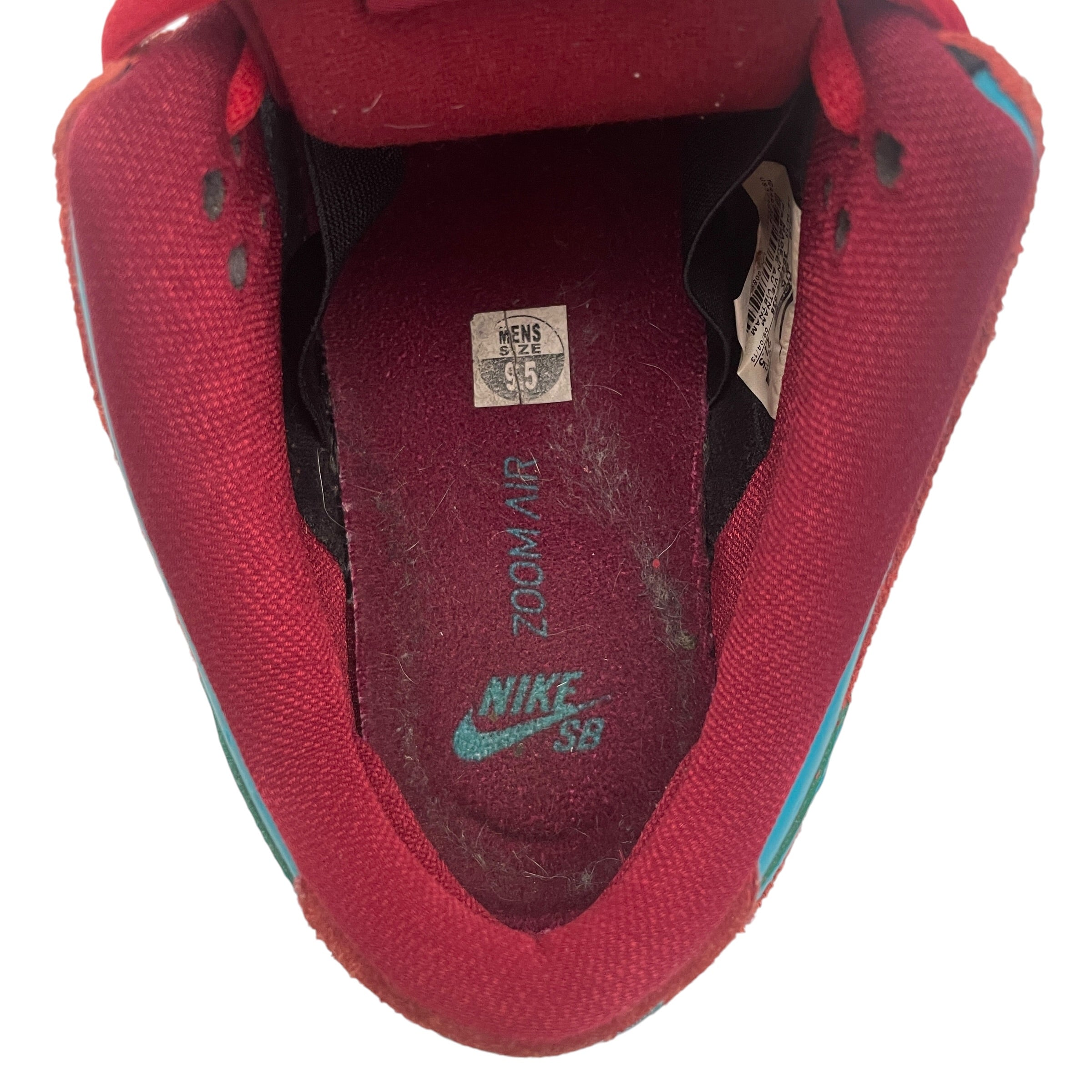 NIKE SB/Low-Sneakers/US 9.5/Cotton/RED/BRICKHOUSE TURBO GREEN view 3