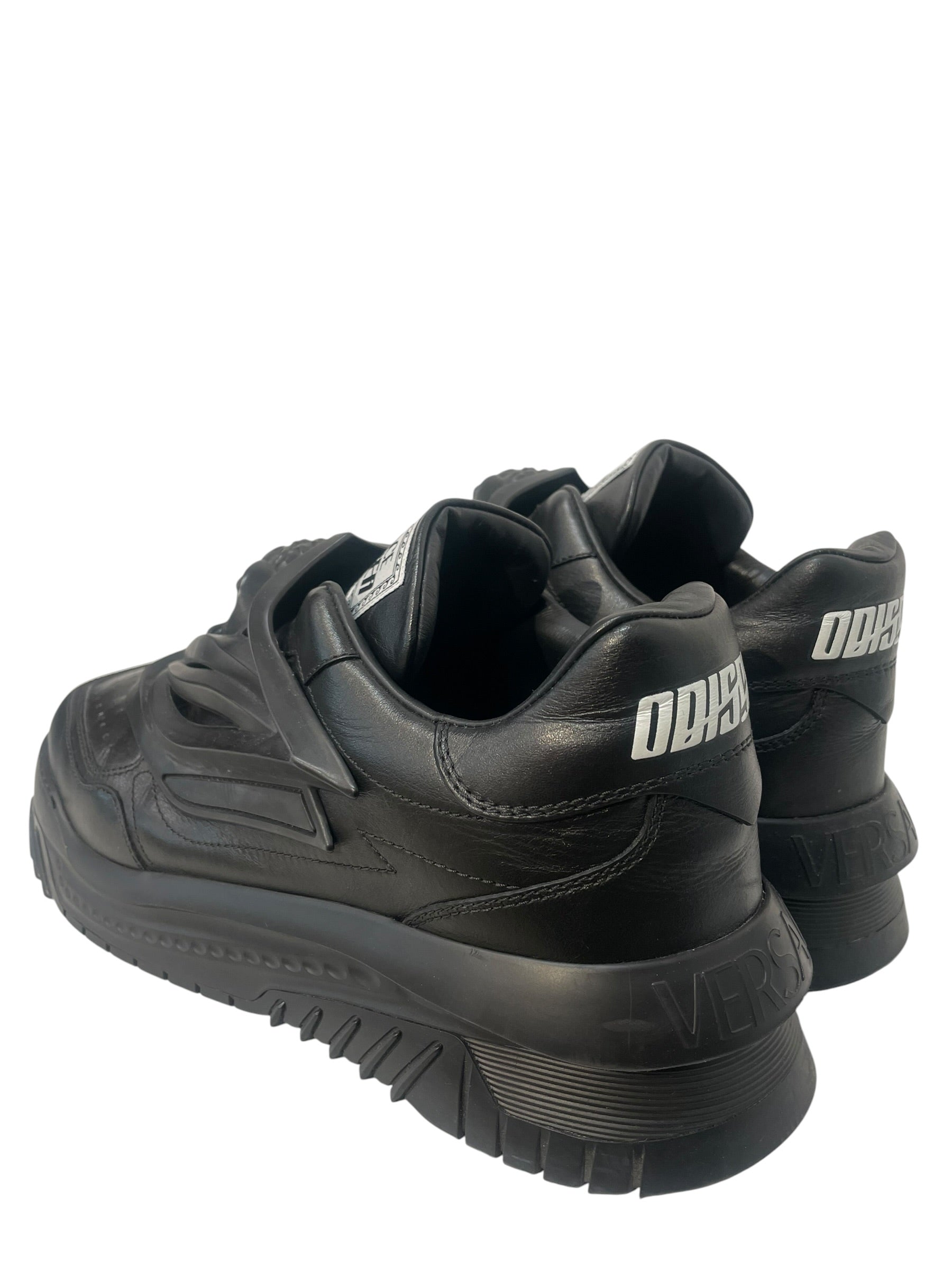 VERSACE/Low-Sneakers/EU 47.5/Leather/BLK/ODIESSA view 2
