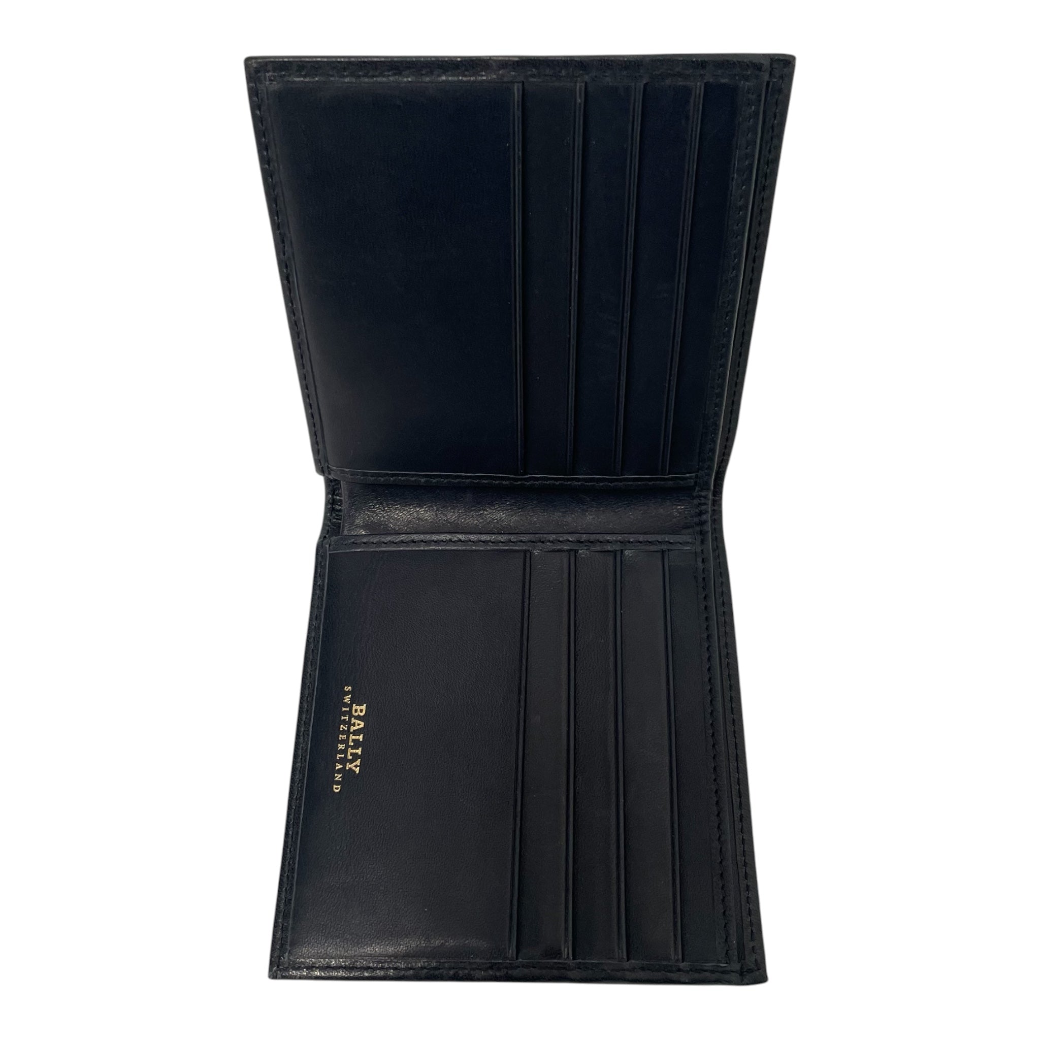 BALLY/Bifold Wallet/Stripe/Leather/NVY/M's/White black stripe view 4