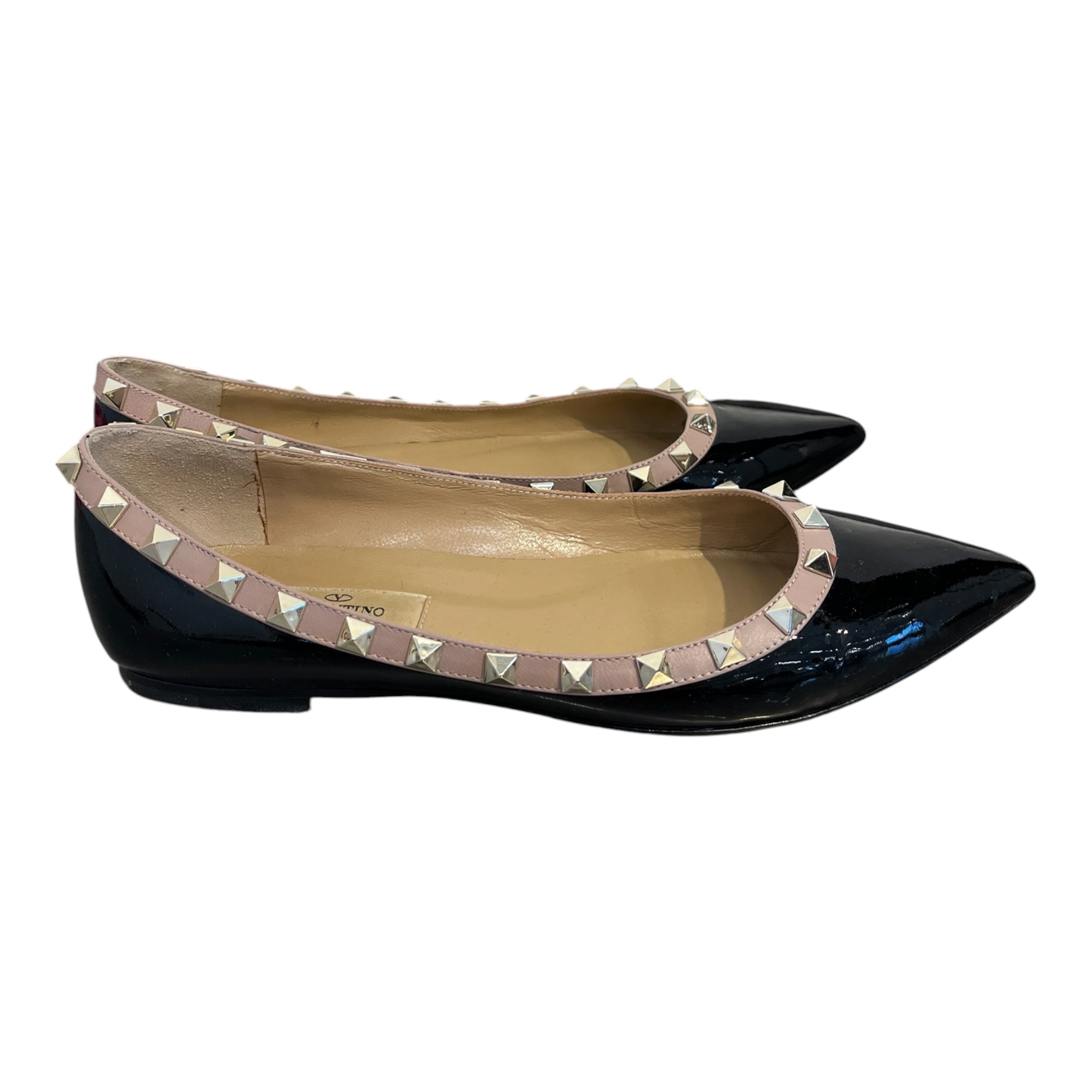VALENTINO/Flat Shoes/US 7.5/BLK/Gold Studded view 2