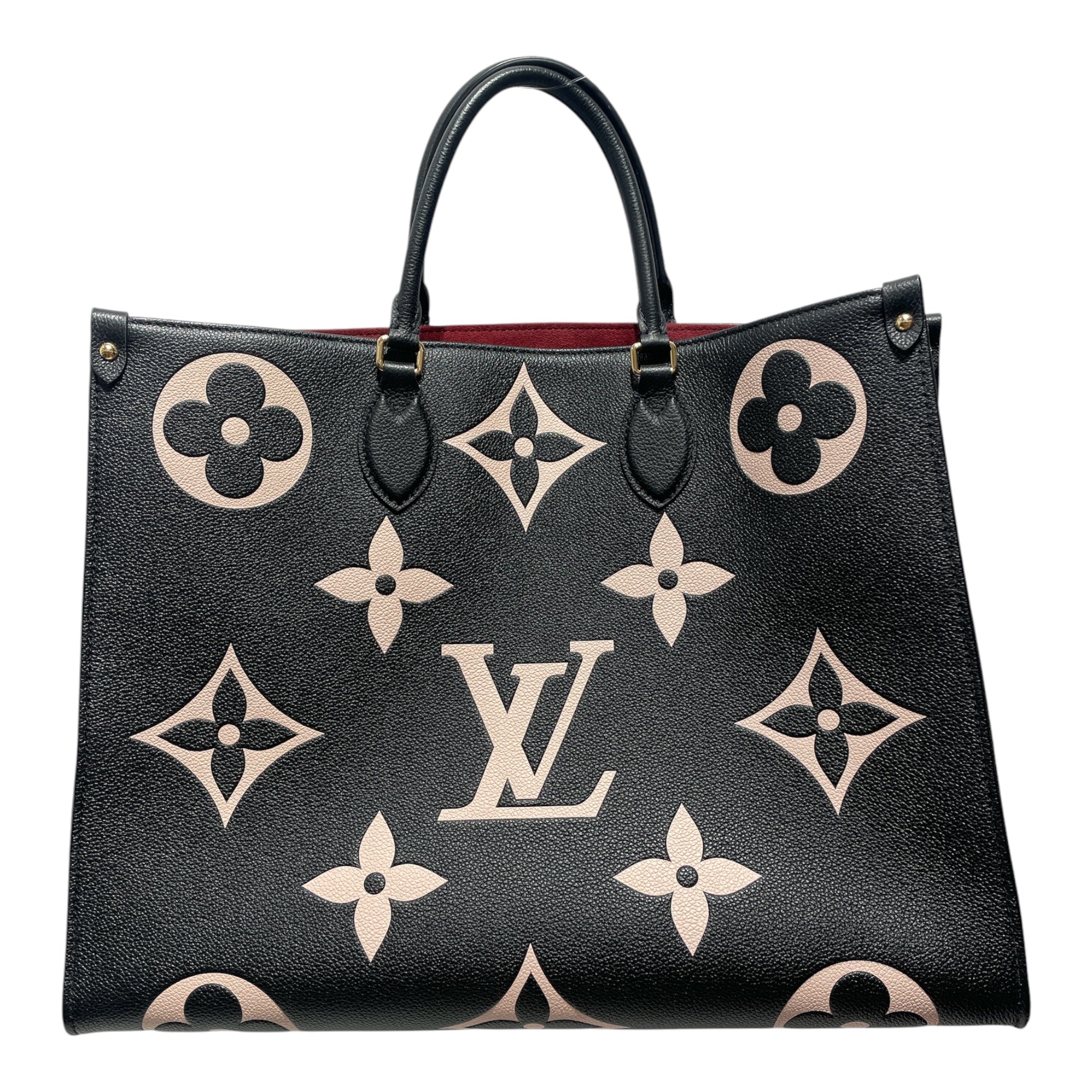 LOUIS VUITTON/Tote Bag/All Over Print/Leather/BLK/OnTheGo MM view 1