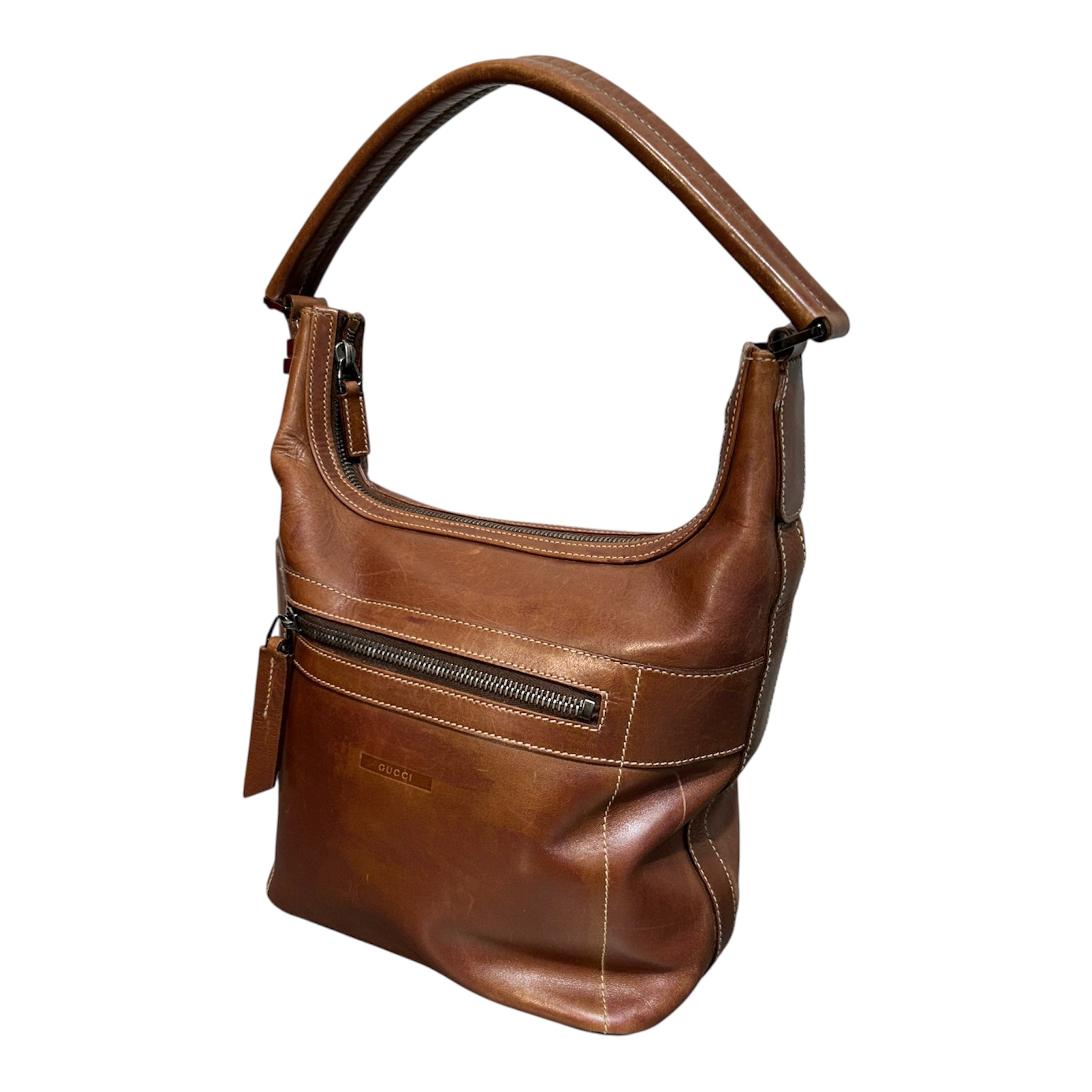 GUCCI/Bag/Leather/BRW/VINTAGE HOBO view 6