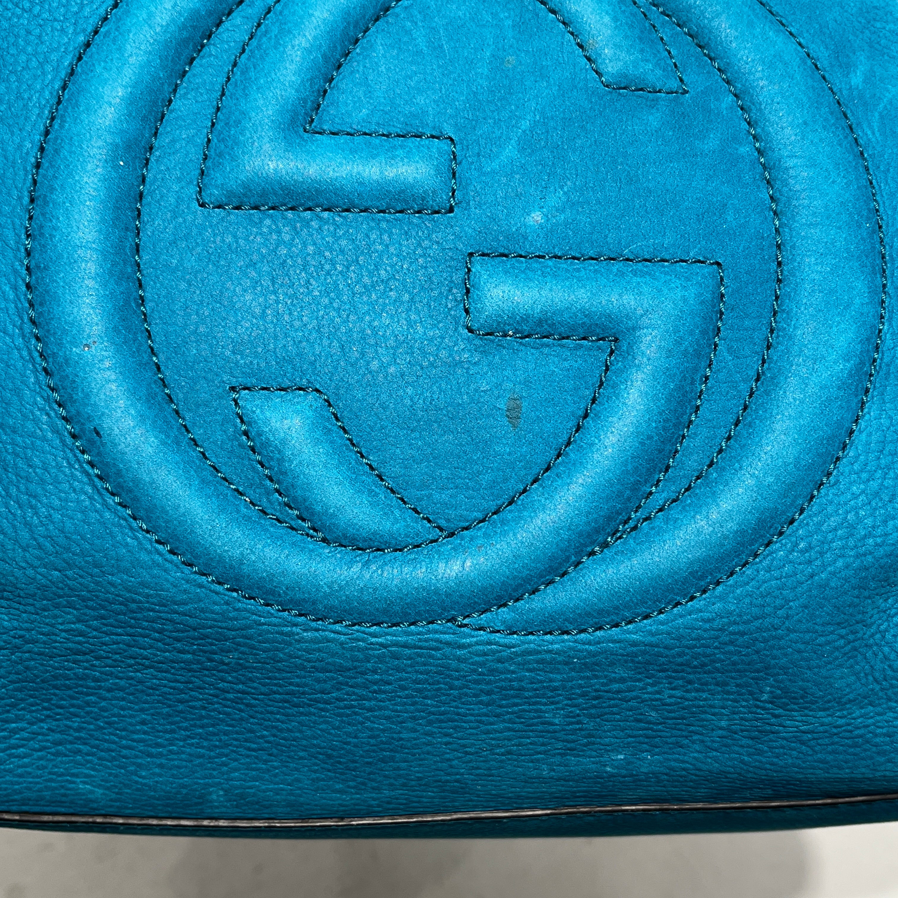 GUCCI/Cross Body Bag/Leather/BLU/GUCCI INTERLOCKING G SOHO TEAL view 8