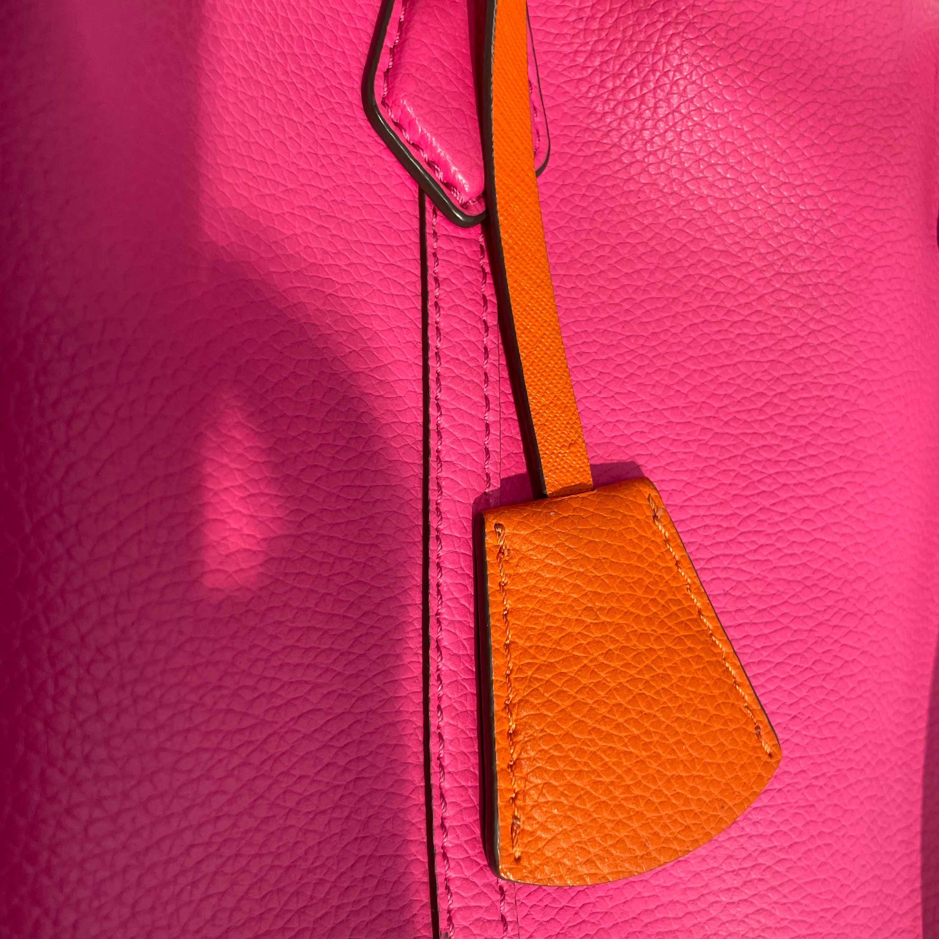 TORY BURCH/Hand Bag/Leather/PNK/hot pink/orange charm view 4