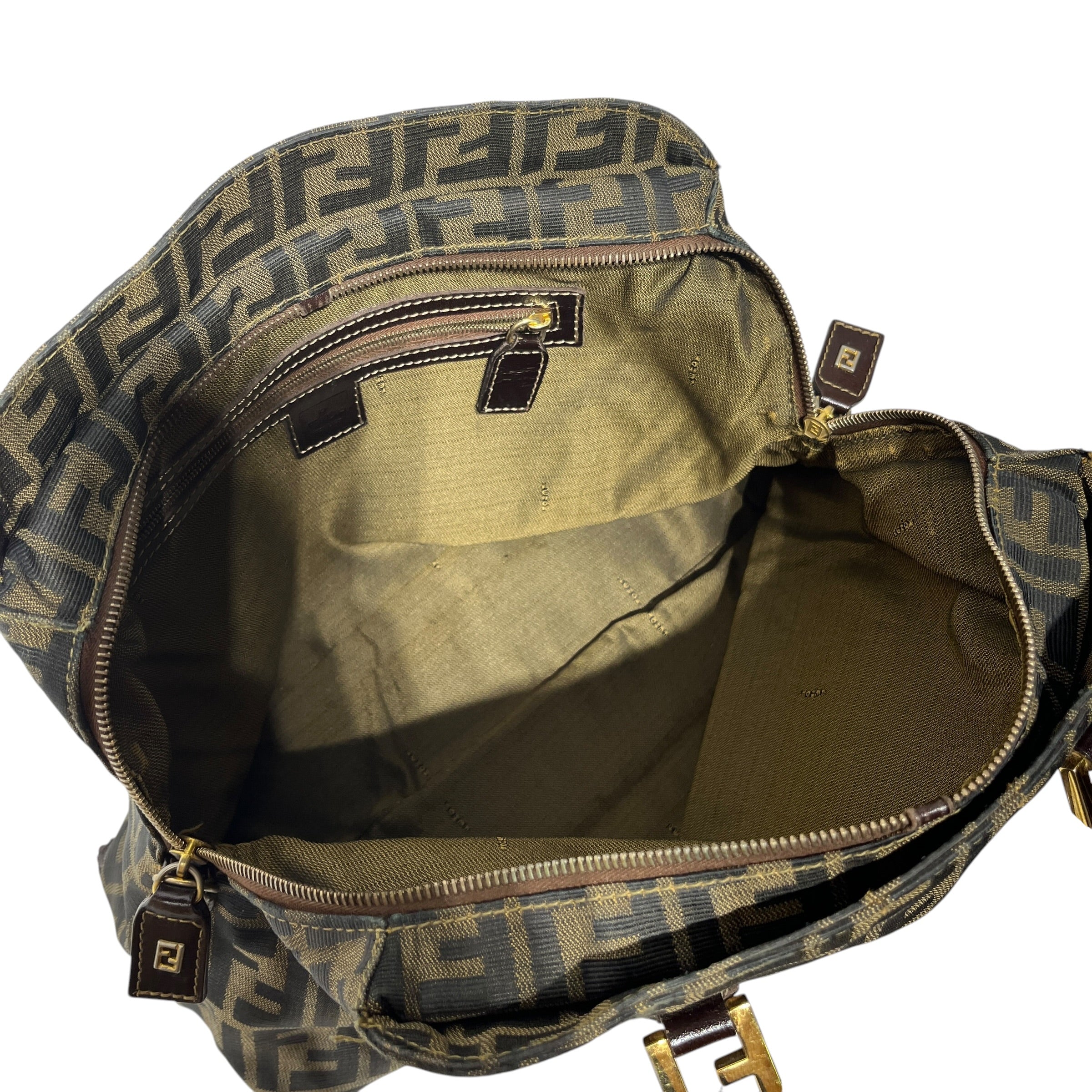 FENDI/Hand Bag/Monogram/Cotton/BRW/FF HANDLE view 4