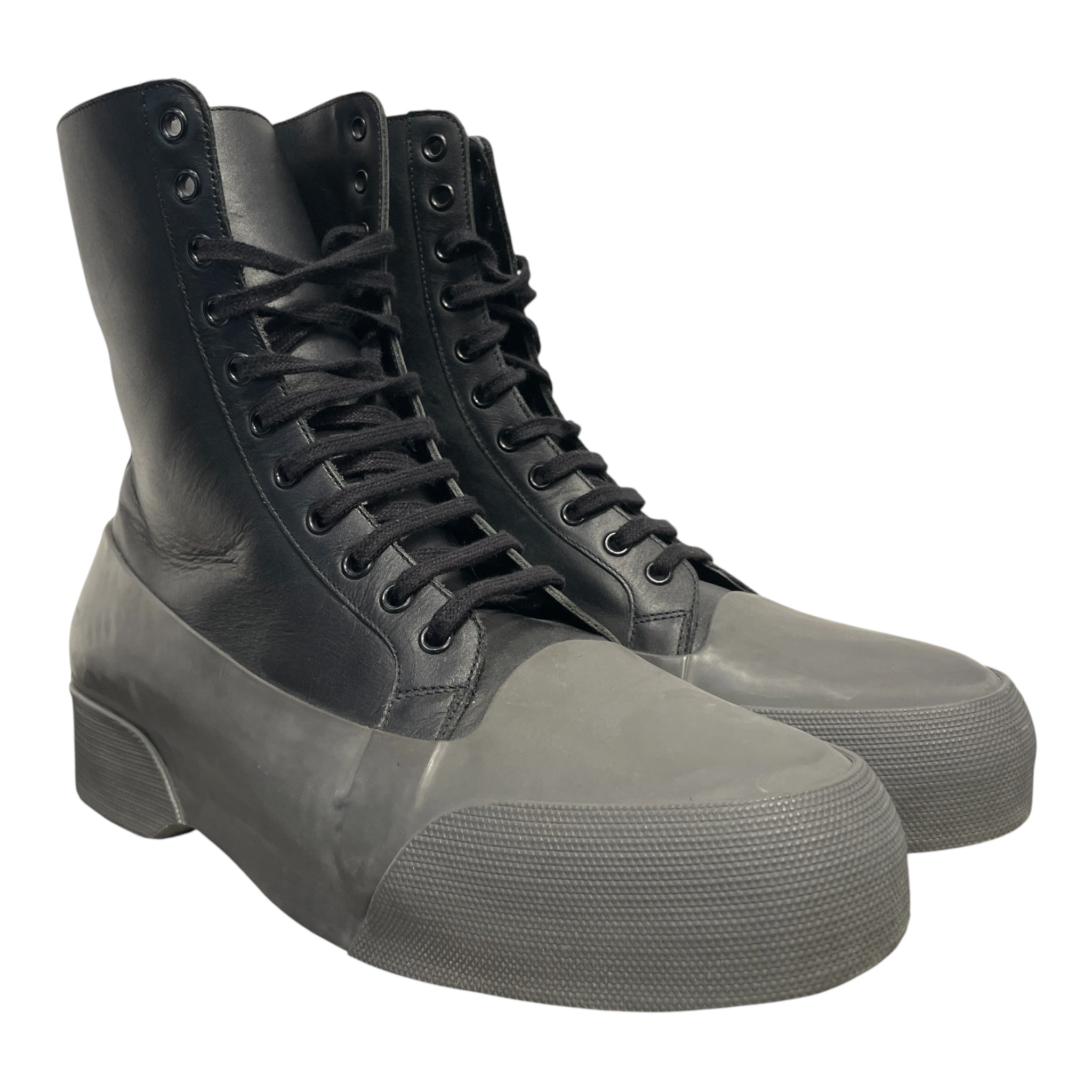 DRIES VAN NOTEN/Lace Up Boots/EU 44/Leather/BLK/grey view 1