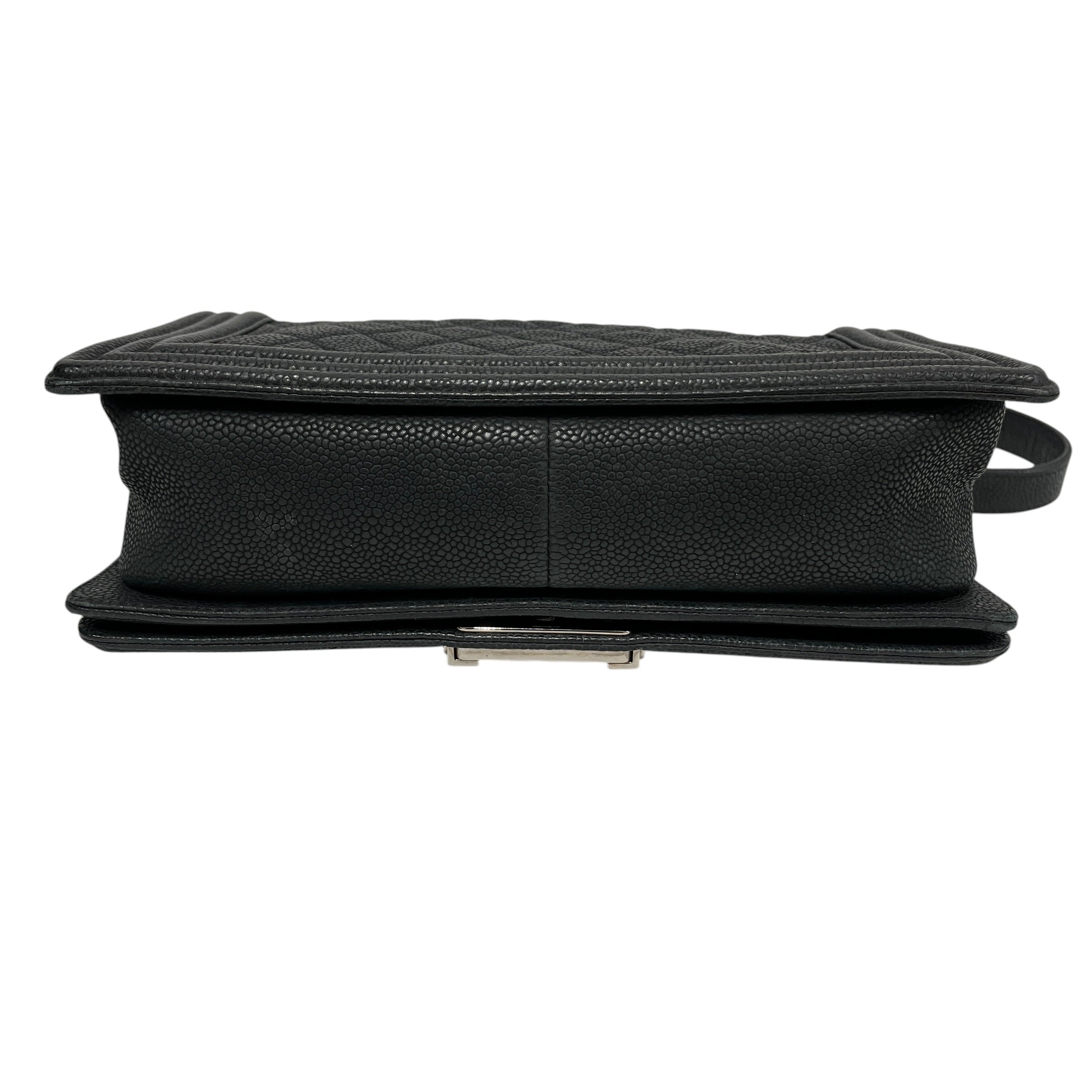 CHANEL/Hand Bag/Leather/BLK/Caviar Quilted Medium Boy Flap view 3