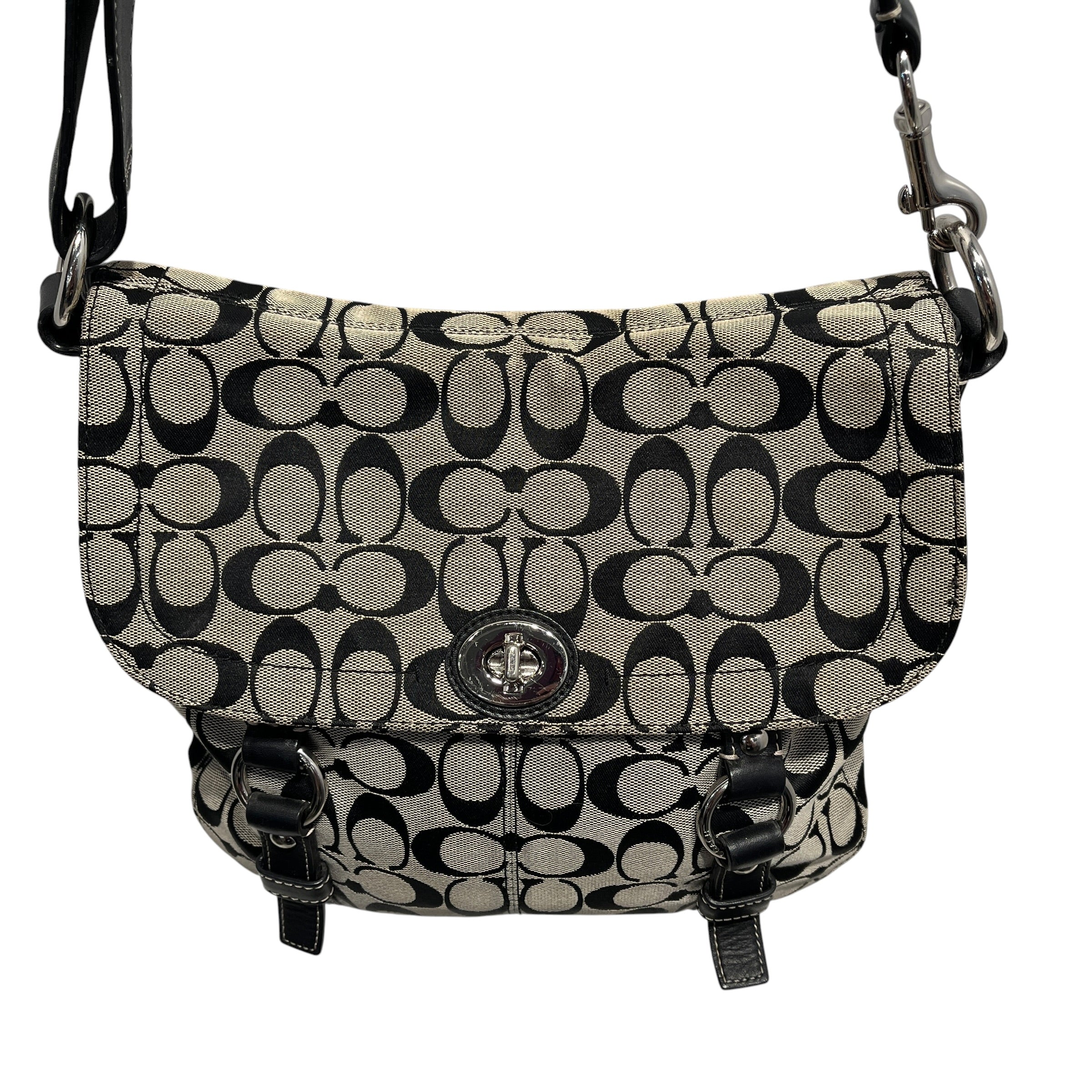 COACH/Hand Bag/All Over Print/Leather/BLK/signature chelsea messenger view 18