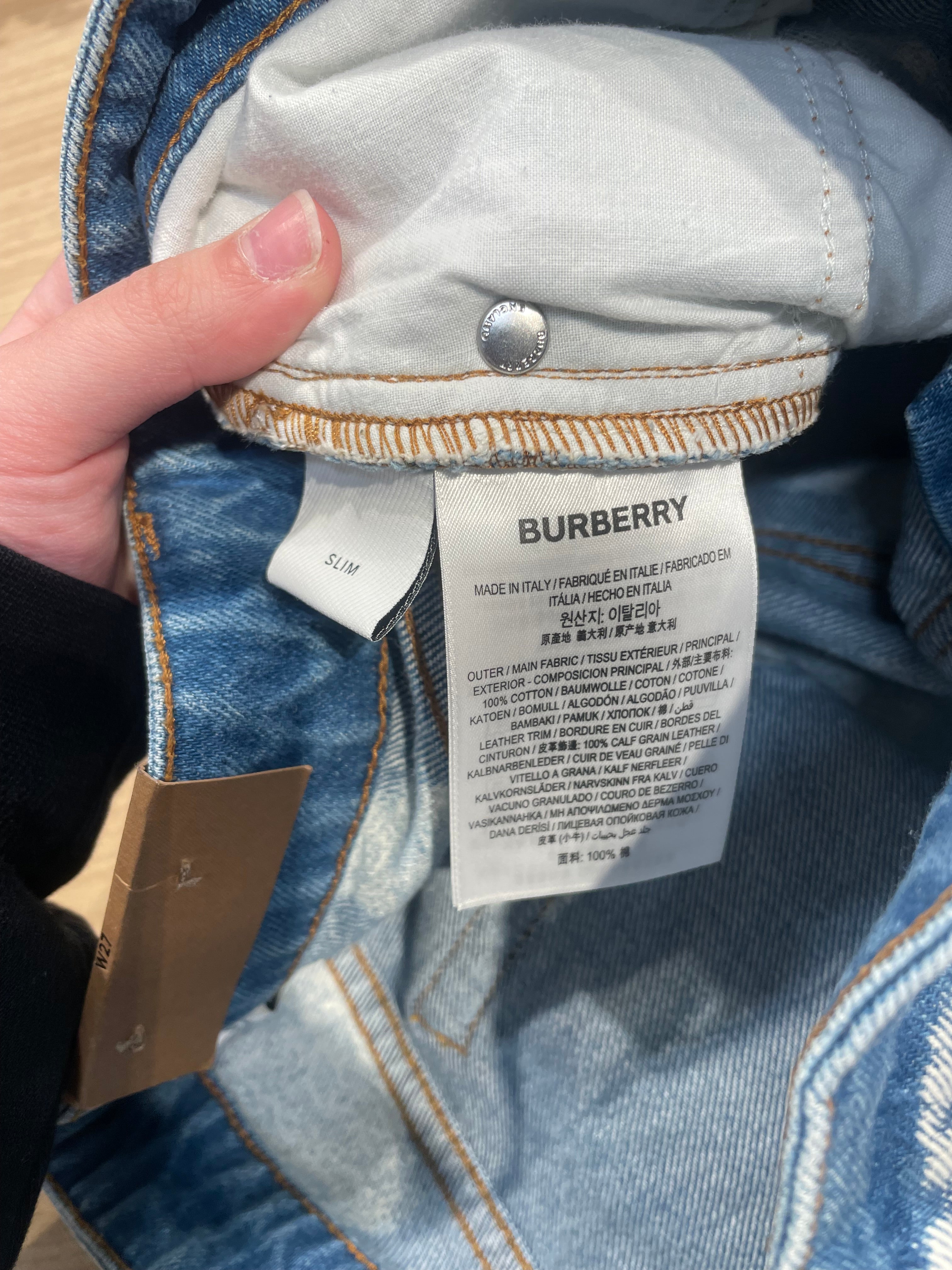 BURBERRY/Pants/27/Denim/BLU/All Over Print/ view 4