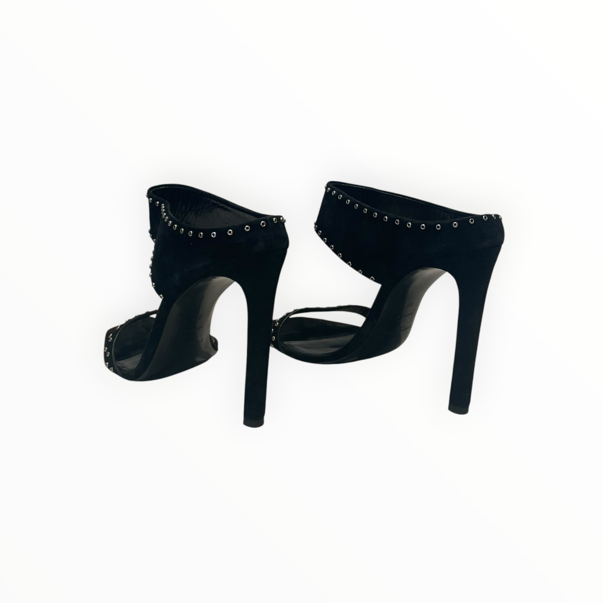 SAINT LAURENT/Heels/US 7.5/Cotton/BLK/Saint Laurent Mica 105 Stud Mu view 2