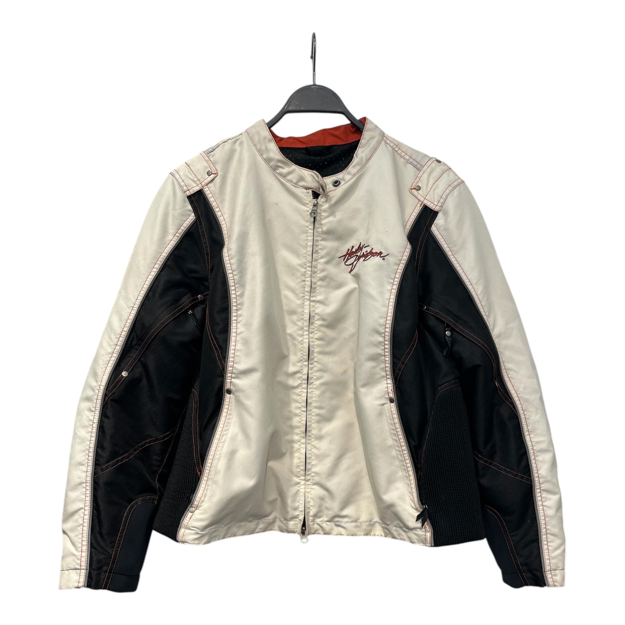 HARLEY DAVIDSON/Jacket/M/Polyester/WHT/RN103819 script moto jkt view 1