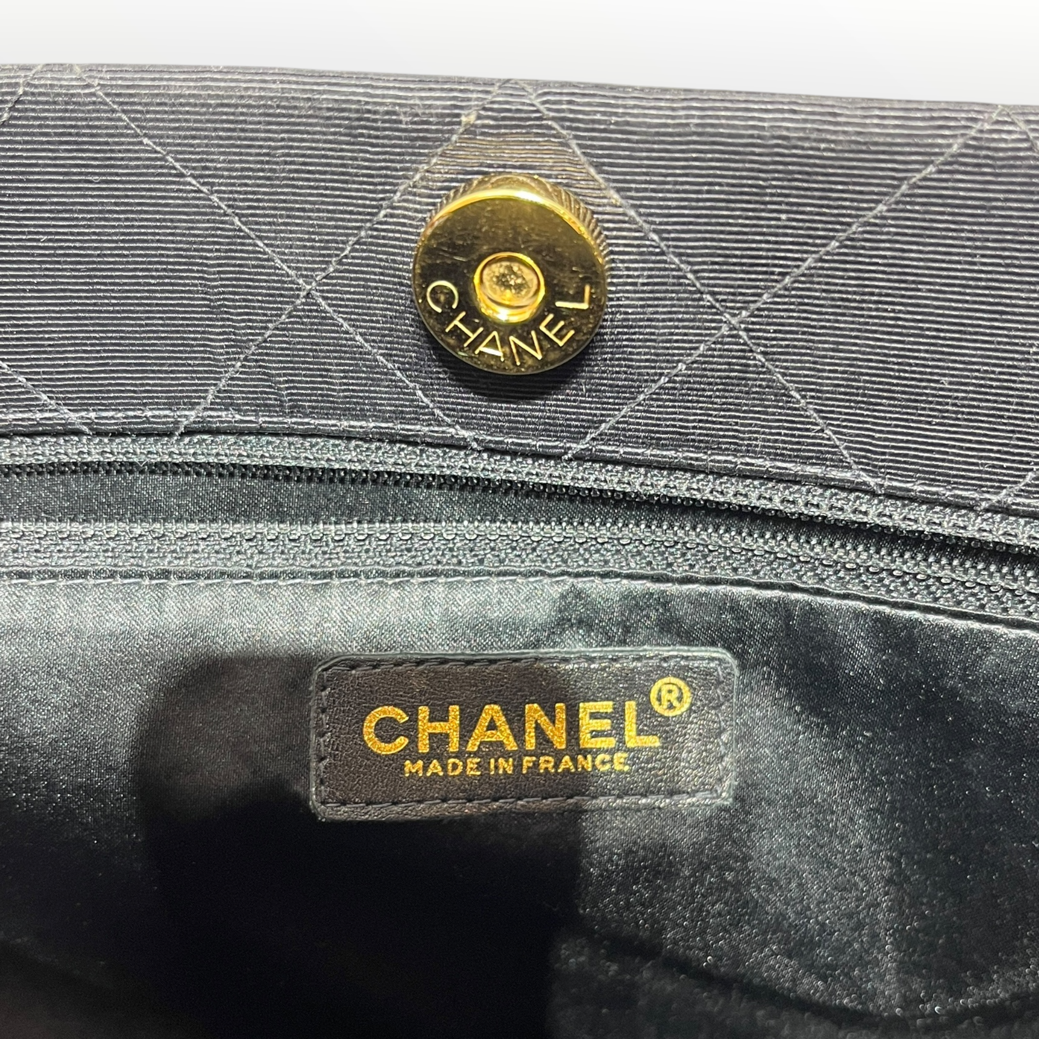 CHANEL/Cross Body Bag/Cotton/BLK/cc canvas tote view 5