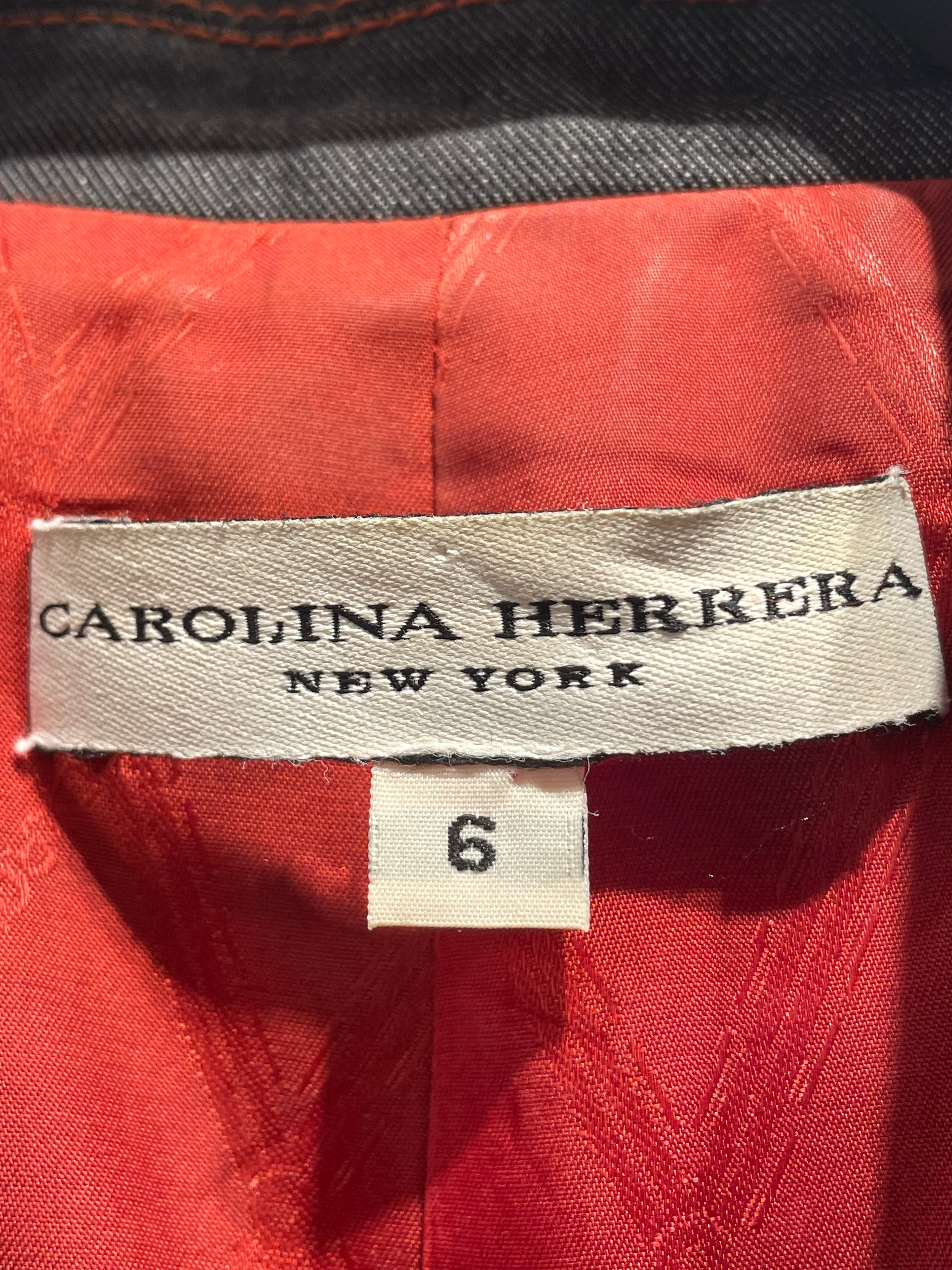 CAROLINA HERRERA/Tailored Jkt/6/Cotton/GRY/Ruffled Jacket view 3