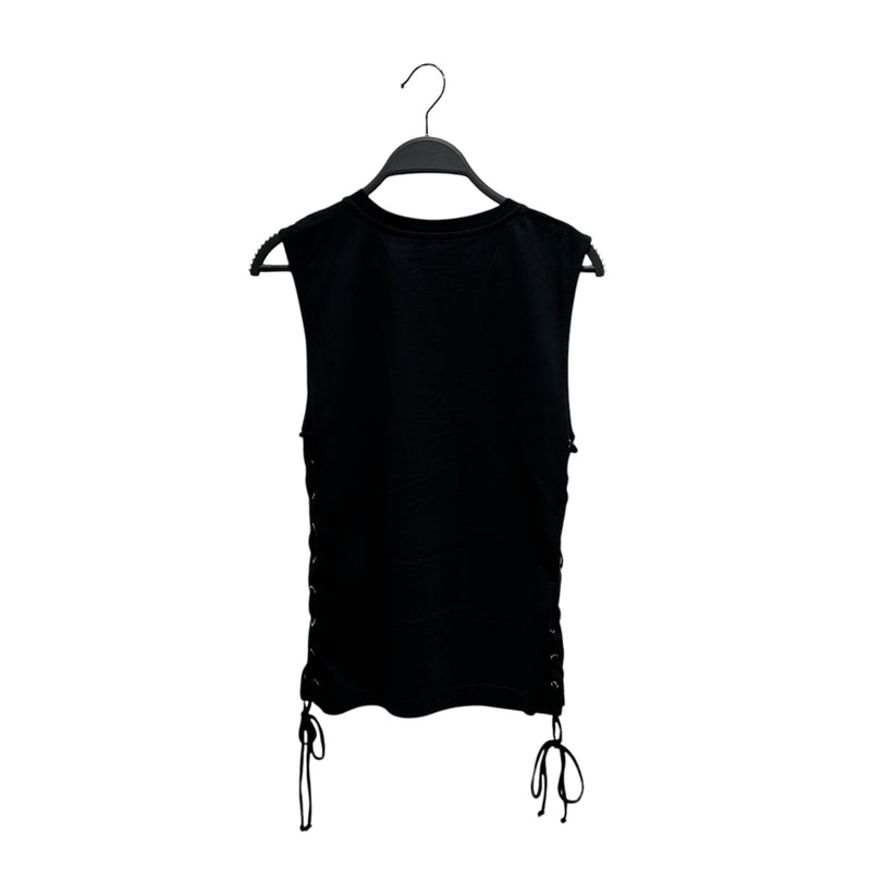 MOSCHINO/Camisole/34/Graphic/Cotton/BLK/CHARACTER LOGO TIE UP SIDES