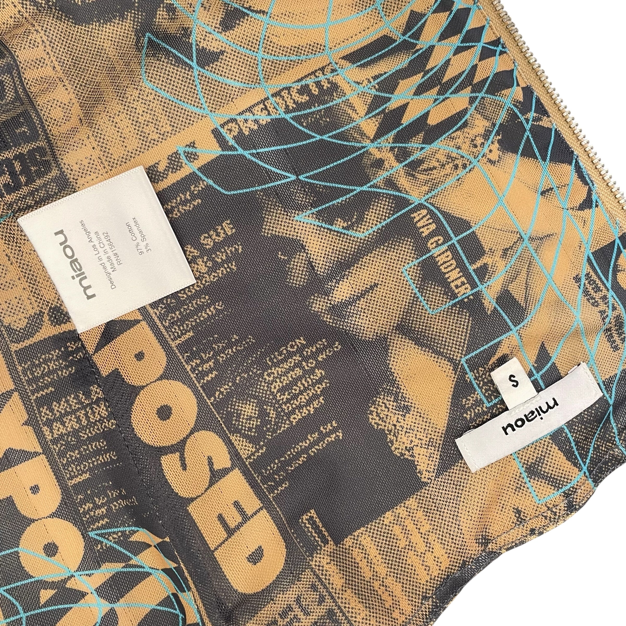 miaou/Camisole/S/All Over Print/Cotton/YEL/newspaper print corset view 3