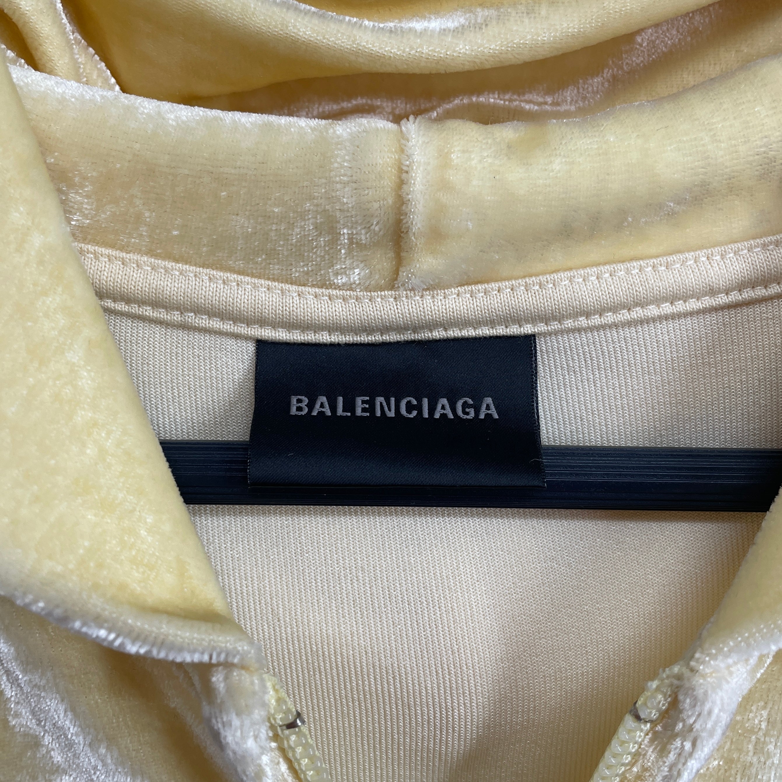 BALENCIAGA/Hoodie/S/Velour/YEL/S (160/84A) PASTEL YLLW view 3