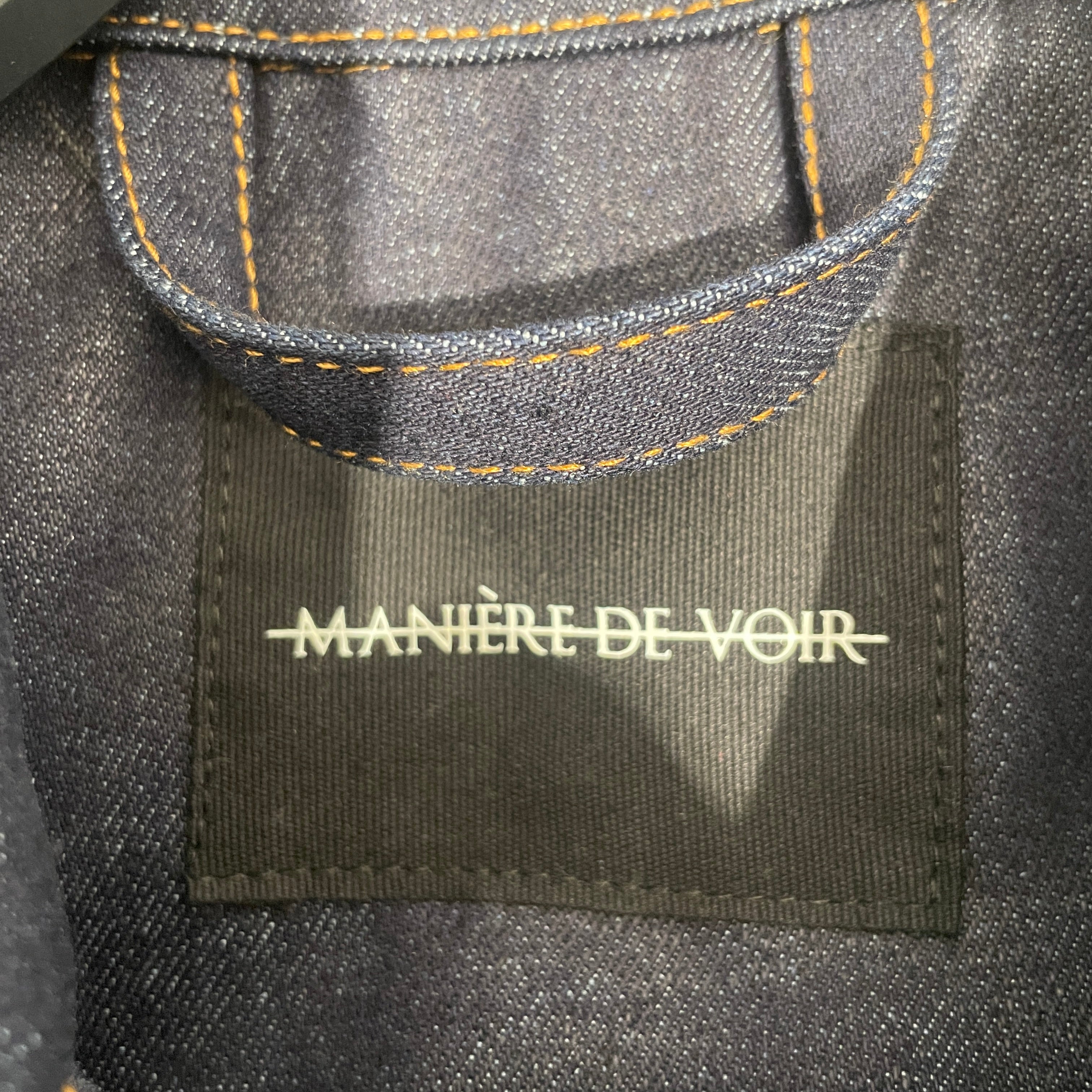 MANIERE DE VOIR/Denim Jkt/L/Cotton/NVY/DENIM JACKET BROWN/GOLD TAG view 3