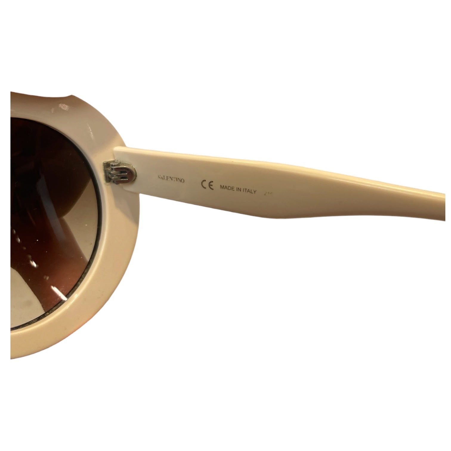 VALENTINO/Sunglasses/Plastic/BLK/L's/Italy/sil hardware/cre inside view 4