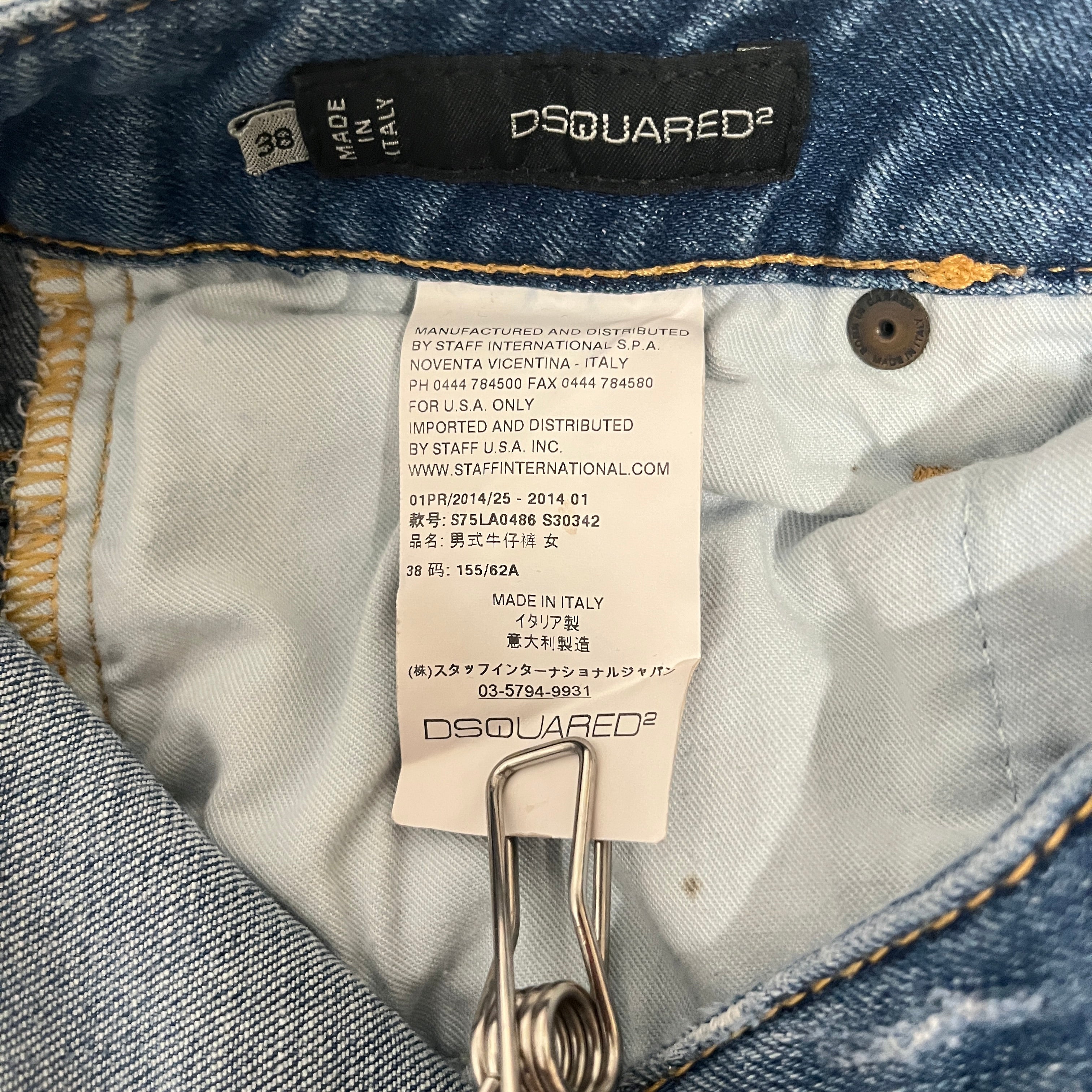 DSQUARED2/Skinny Pants/38/Denim/BLU/DISTRESSED view 4
