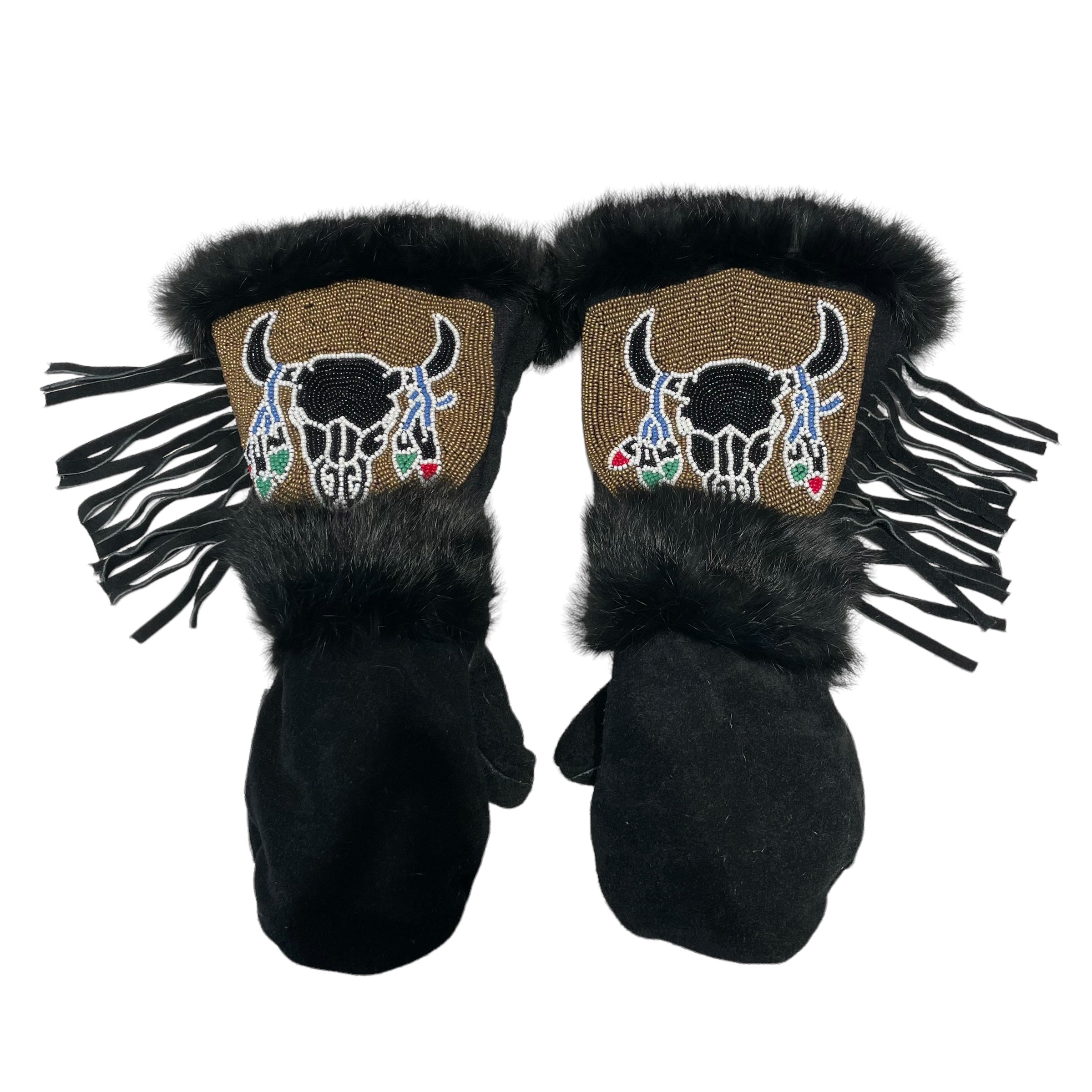 Vintage/Gloves, Mittens/Graphic/Suede/BLK/ view 1