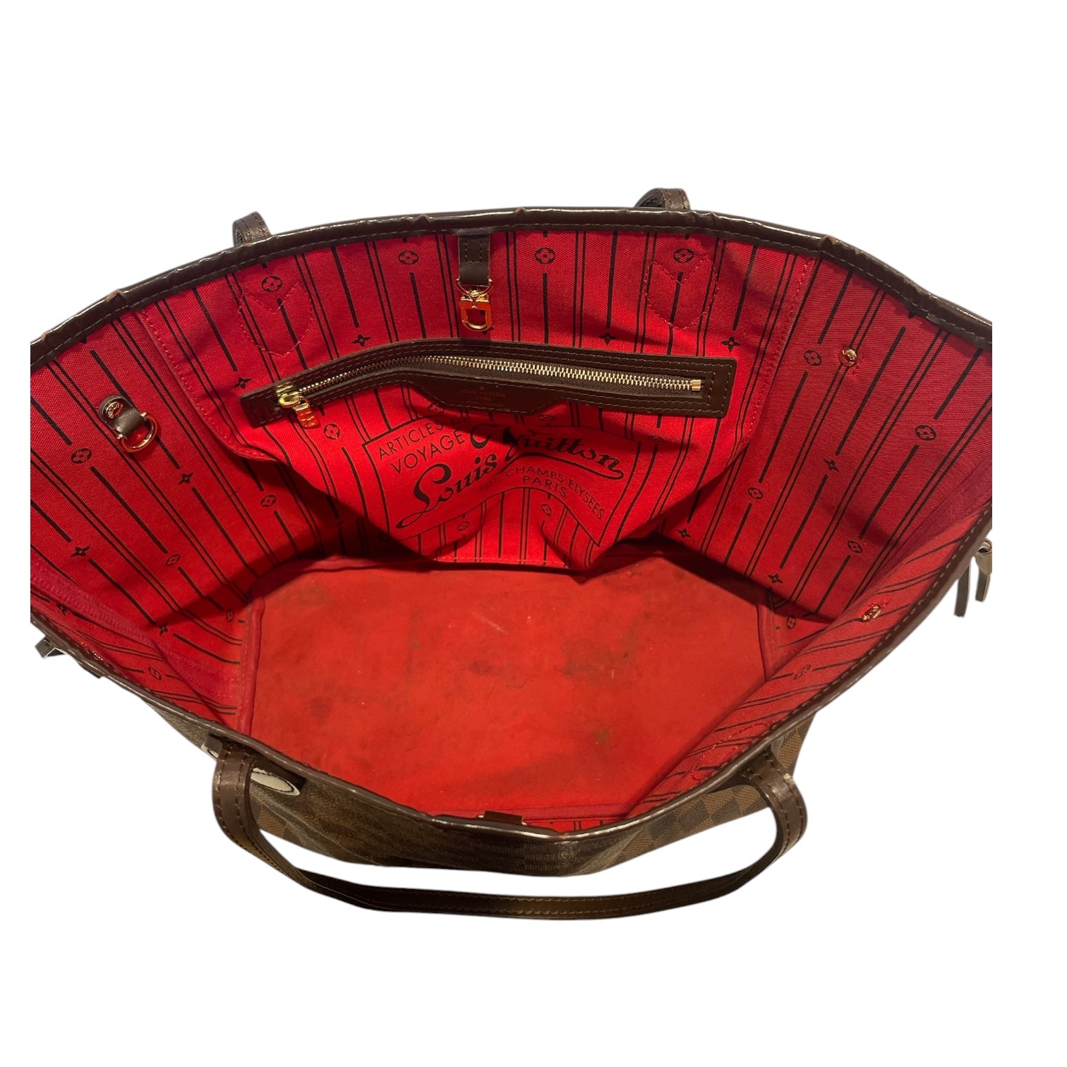 LOUIS VUITTON/Hand Bag/Monogram/Leather/BRW/RED STRIPED INTERIOR view 5