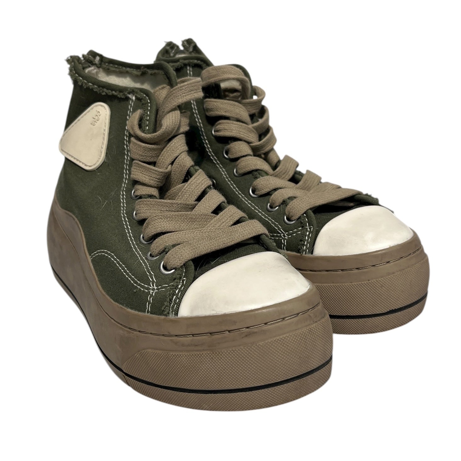 R13/Hi-Sneakers/US 8/Cotton/KHK/Army canvas beige laces view 1