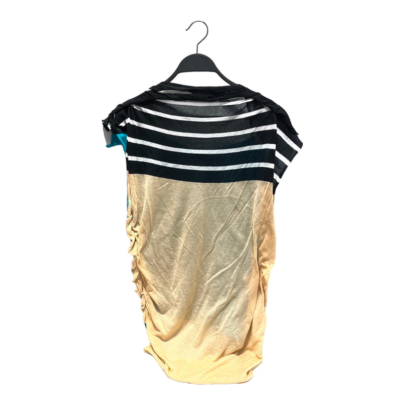 ISSEY MIYAKE/Camisole/M/Stripe/Nylon/IDG/beige mesh back stripe fabric