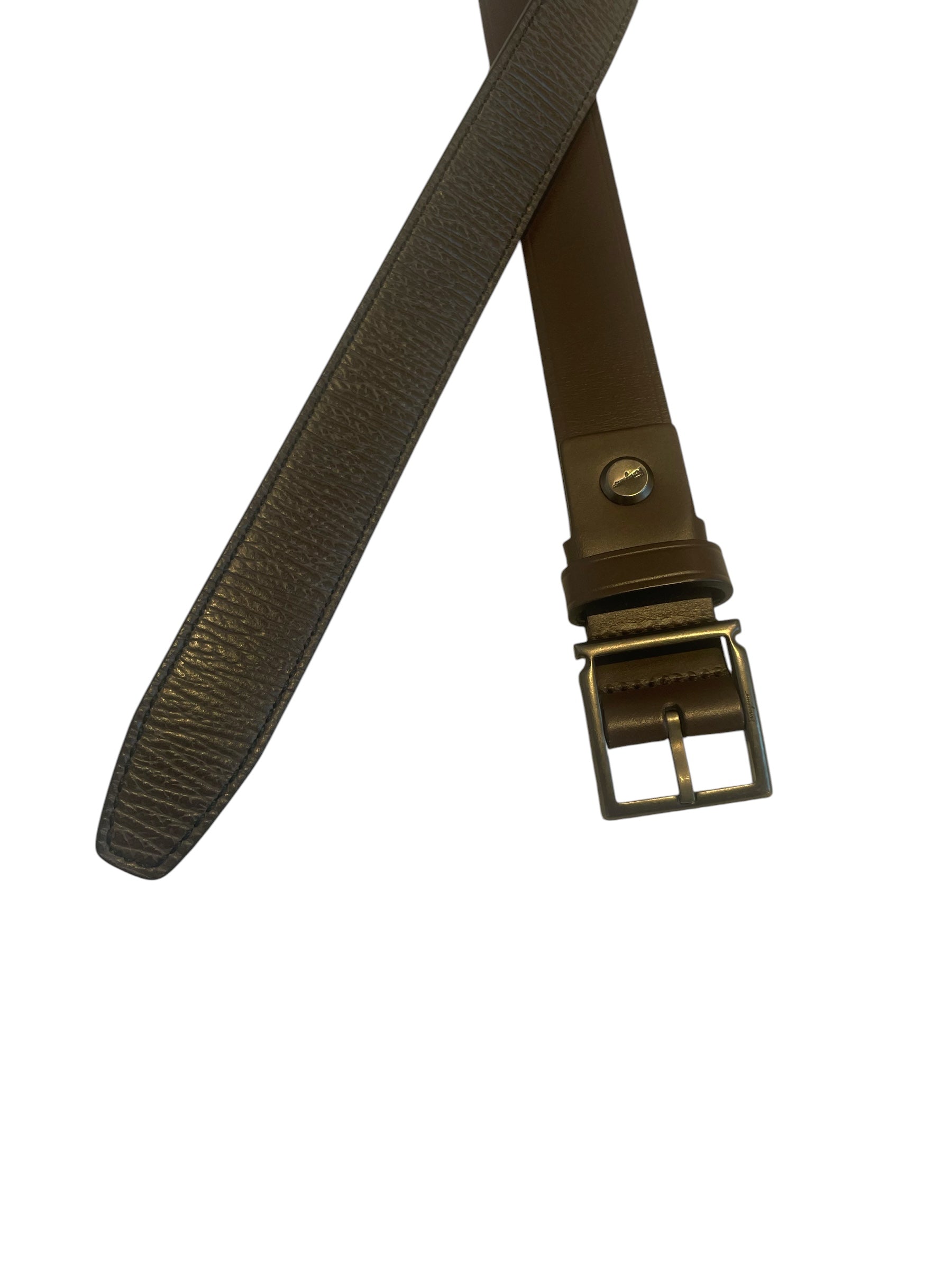 Salvatore Ferragamo/Belt/Leather/BRW/M's/#NF679806/sz38/double belt view 2